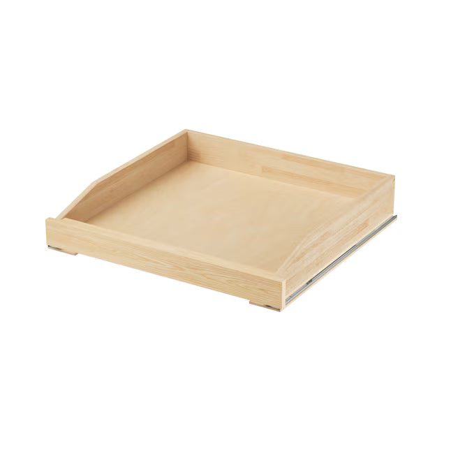 Wooden Pull-Out Cabinet Shelf Organizer with Soft Close Cabinet Drawers Slide Out for Kitchen Base Cabinet