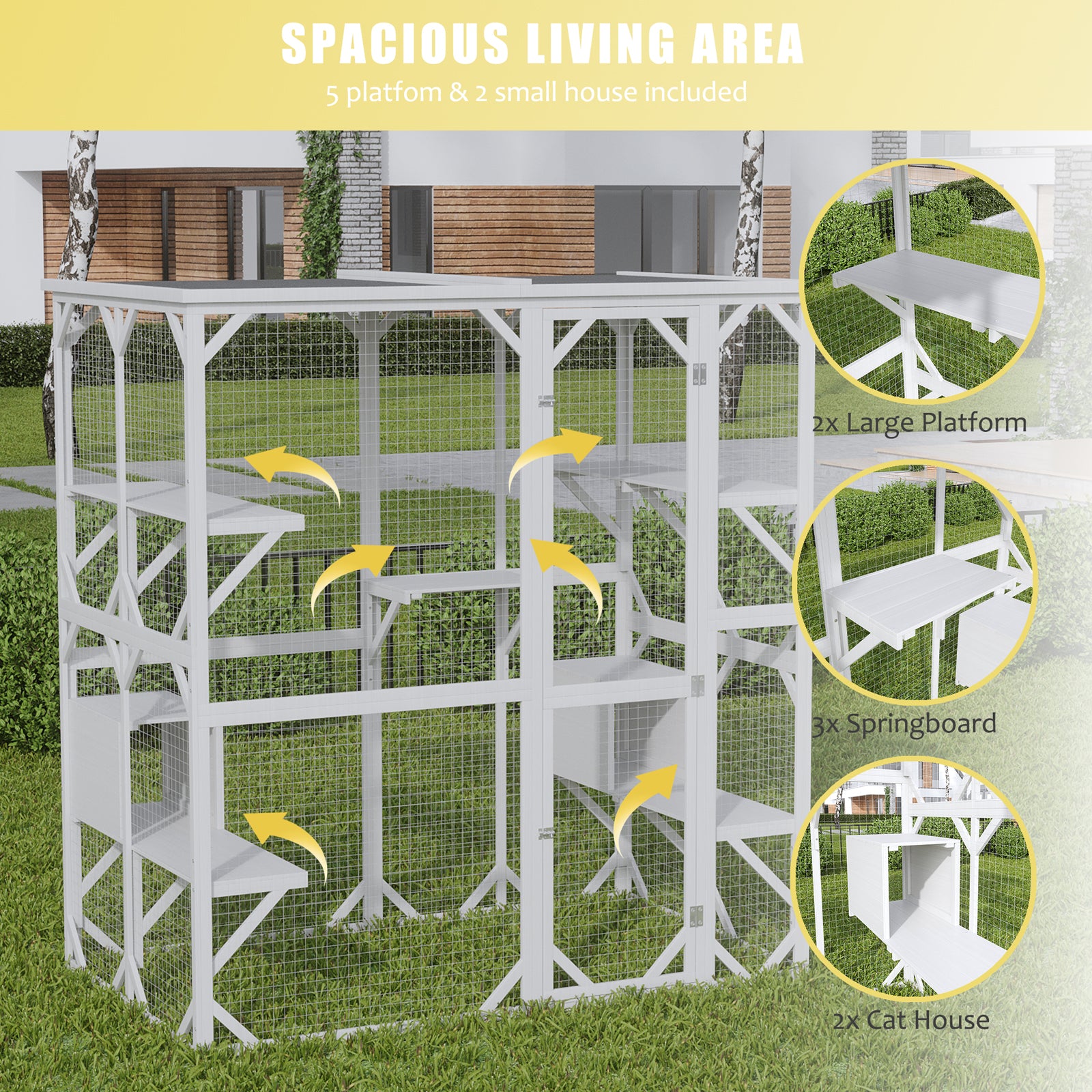 Catio Outdoor Cat Enclosure with Roof