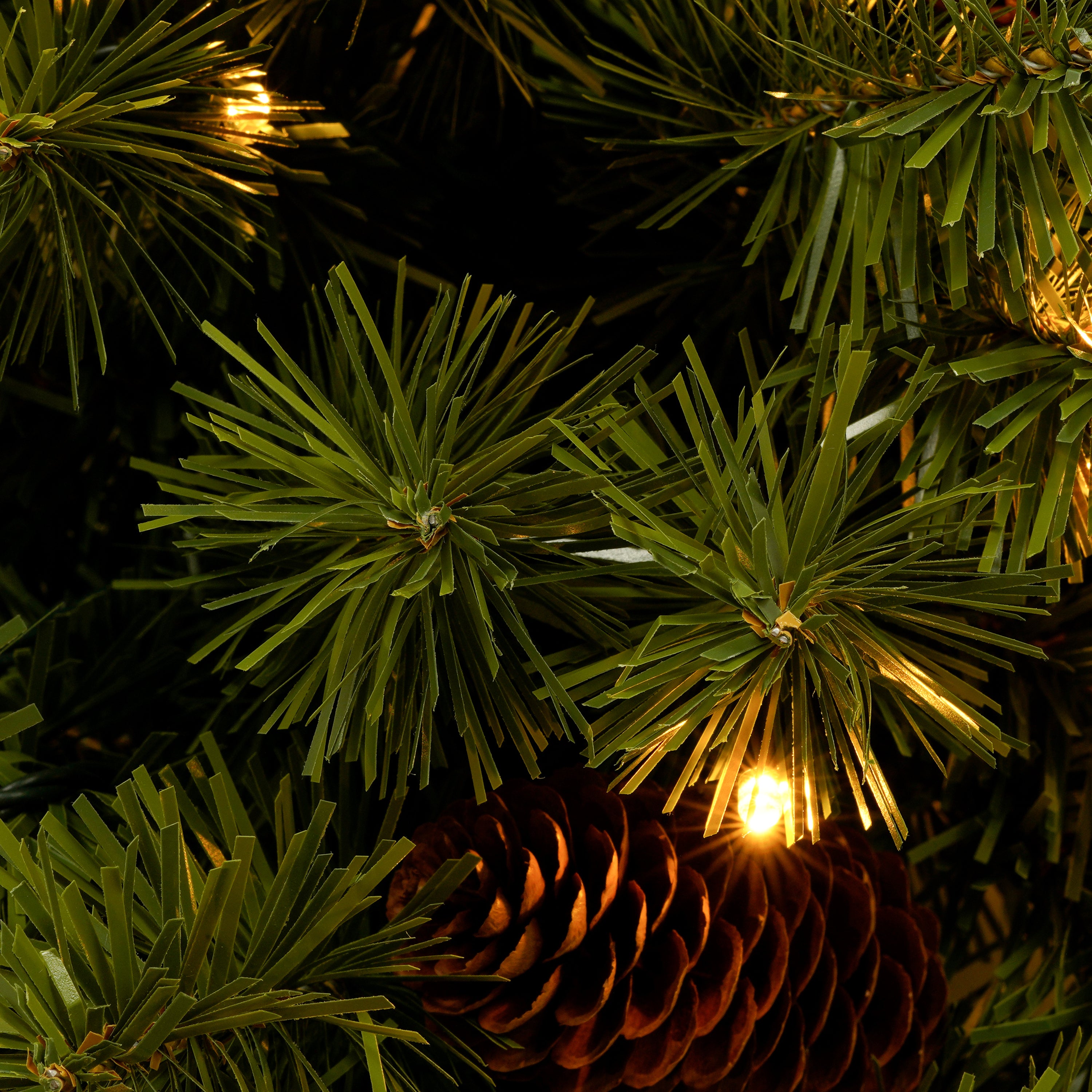 6ft Upside Down Hanging Quarter Tree, Christmas tree hanging from the ceiling, Xmas Tree with 300 LED Warm White Lights, 600 Lush Branch Tips