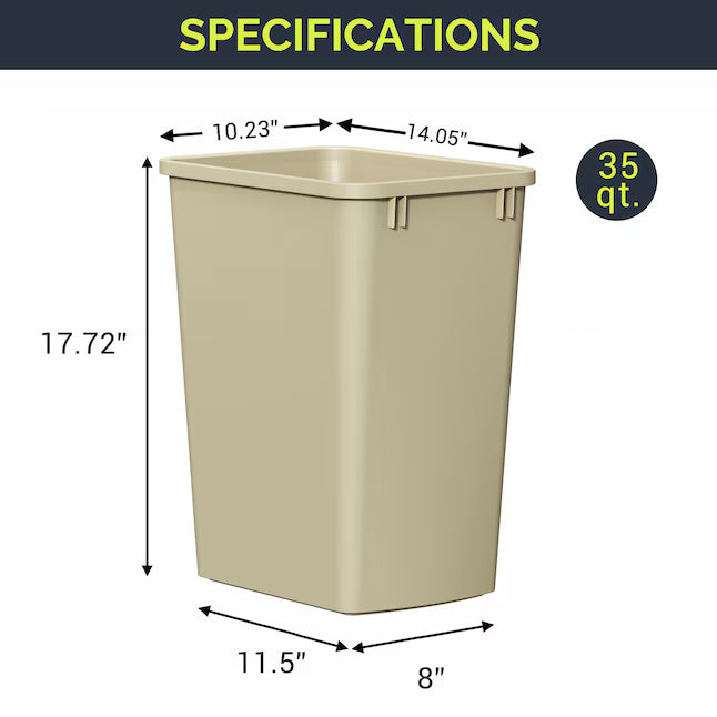 Trash Can Wastebasket Versatile Design for Kitchen Office Bathroom