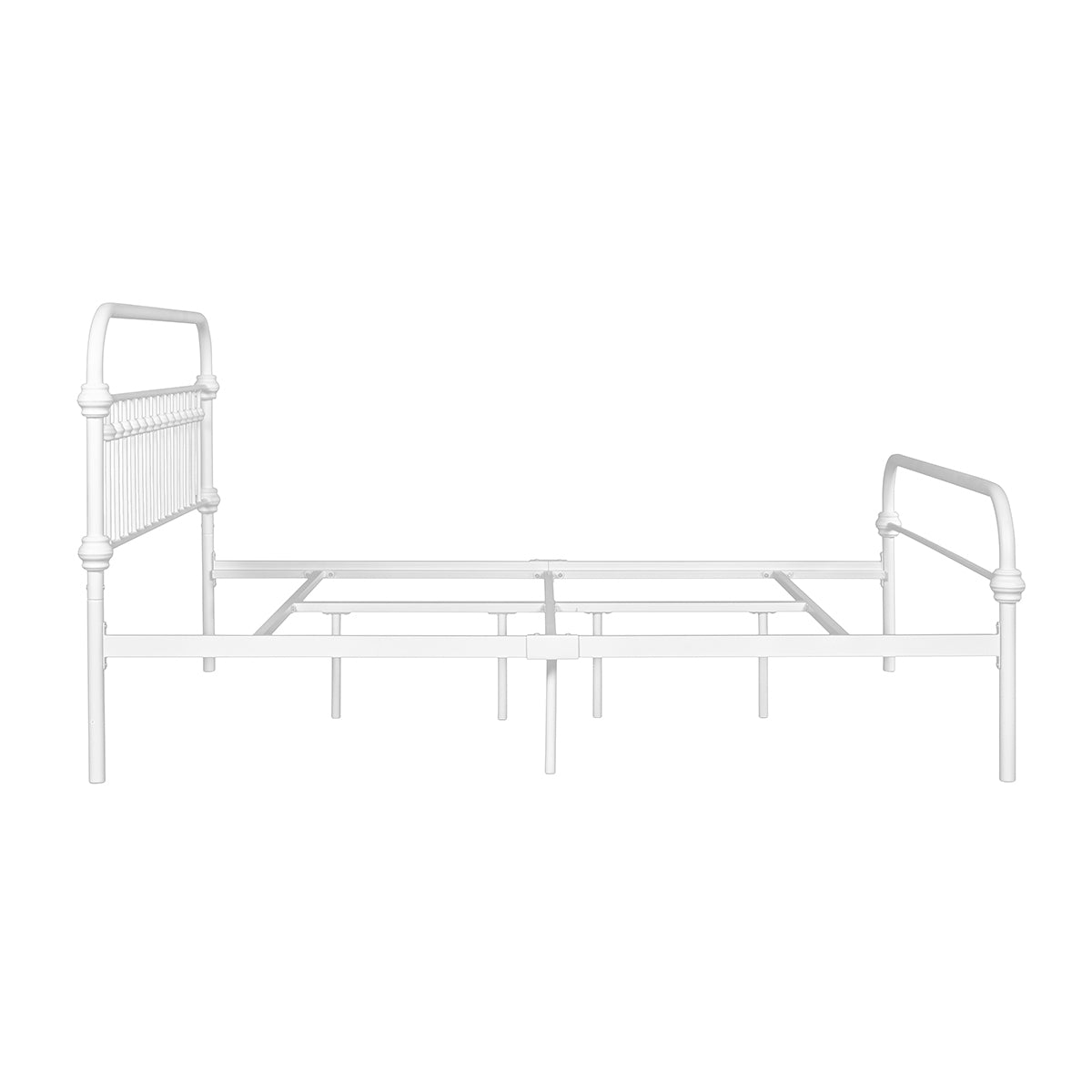 86.4" L X 59.6" W X 44"H Metal Bed Frame Queen Size Standerd Bed Frame - WHITE
