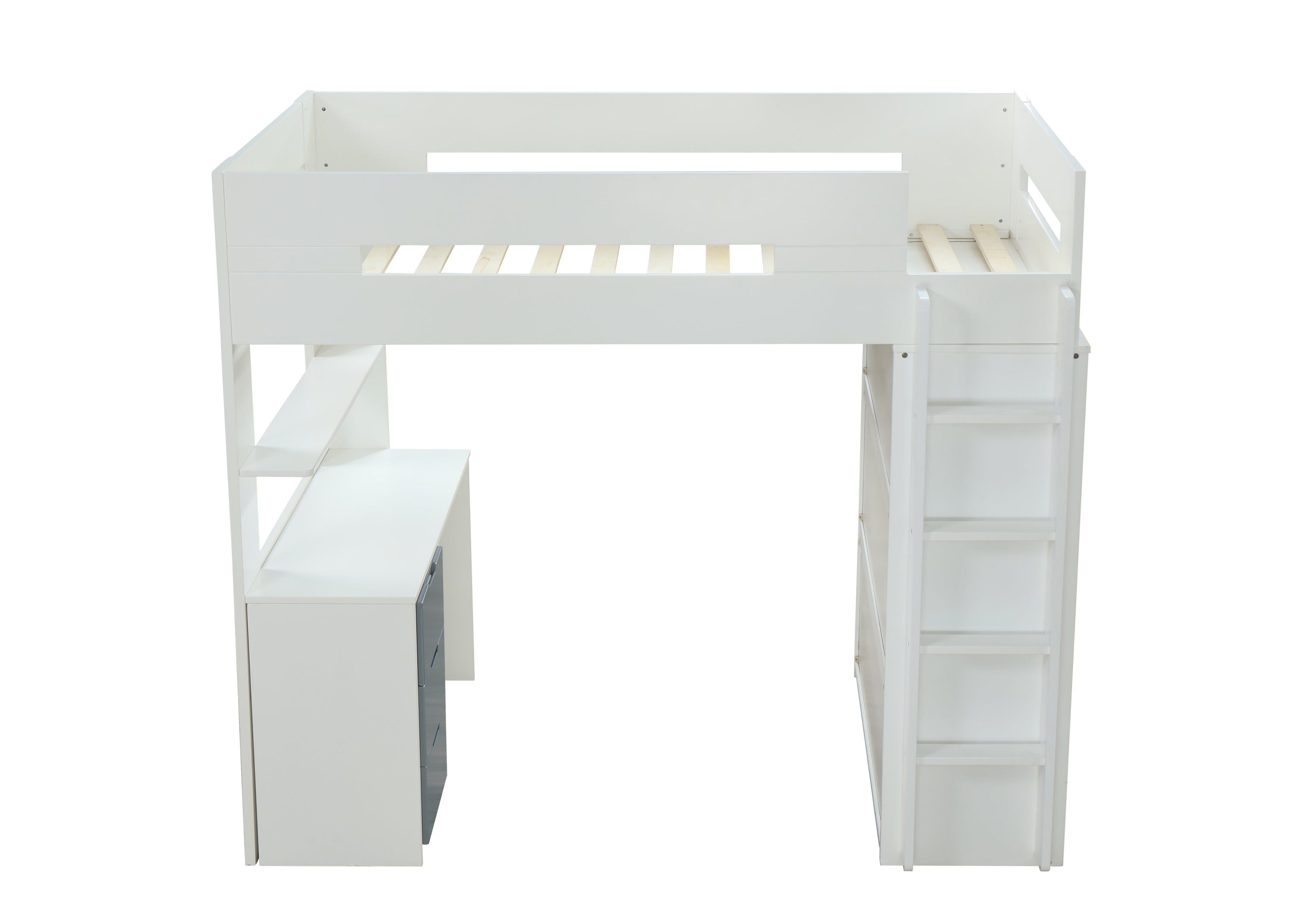 Nerice Loft Bed in White & Gray 38050