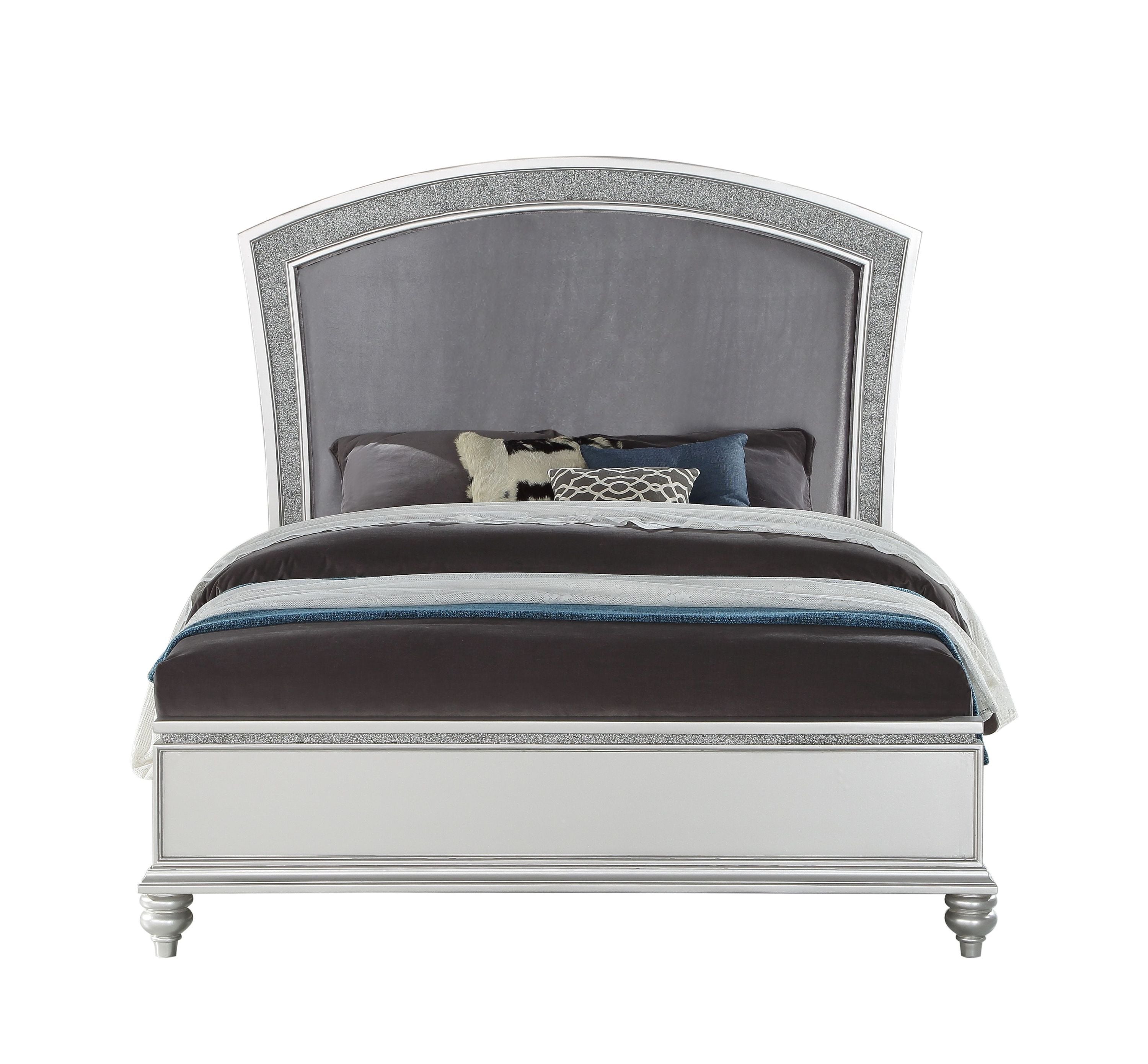 Maverick Queen Bed, Fabric & Platinum (1Set/3Ctn) 21800Q
