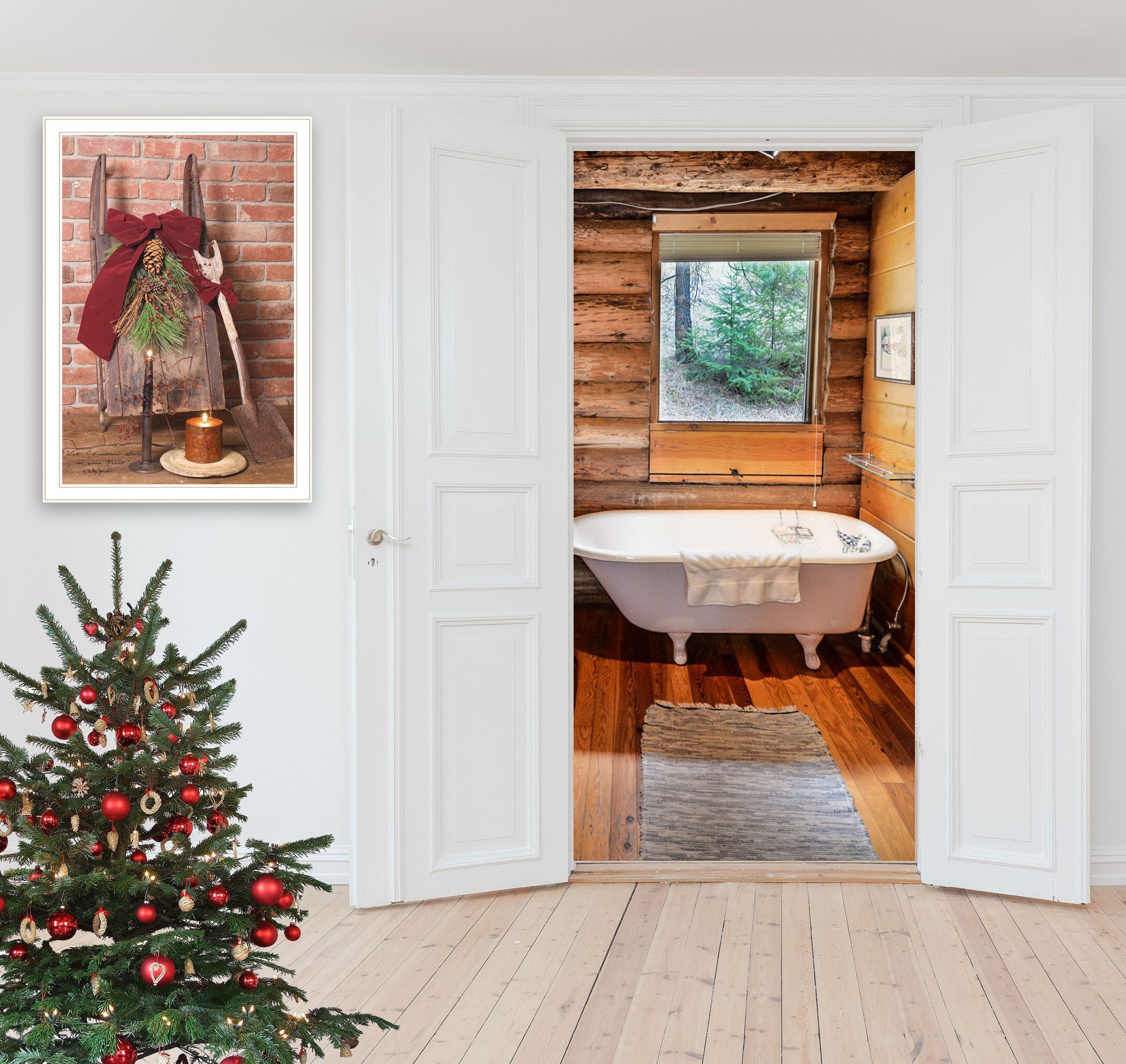 "Let Christmas Live" by Billy Jacobs, Ready to Hang Framed Print, White Frame