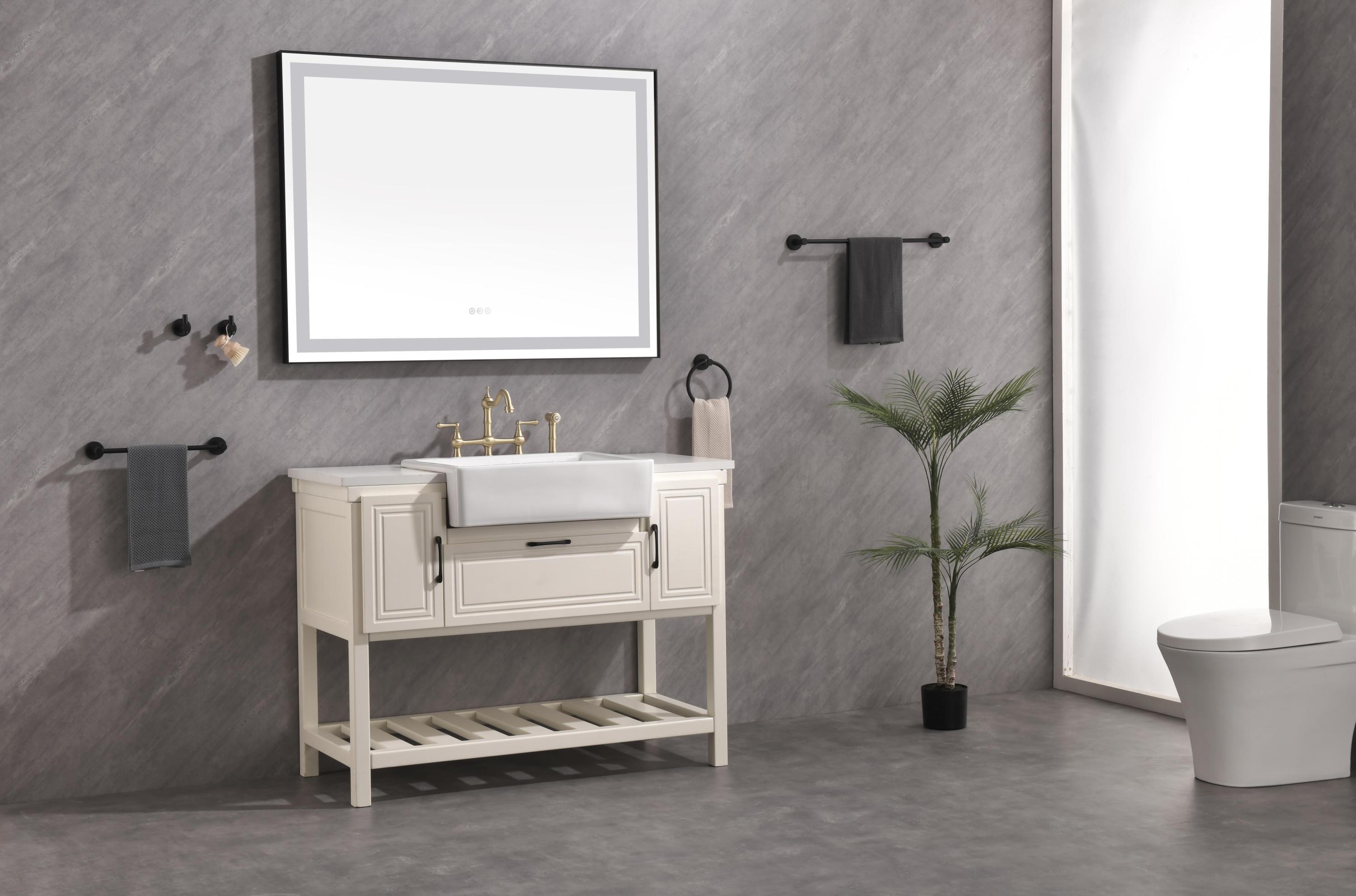 48*36 LED Lighted Bathroom Wall Mounted Mirror with High Lumen+Anti-Fog Separately Control