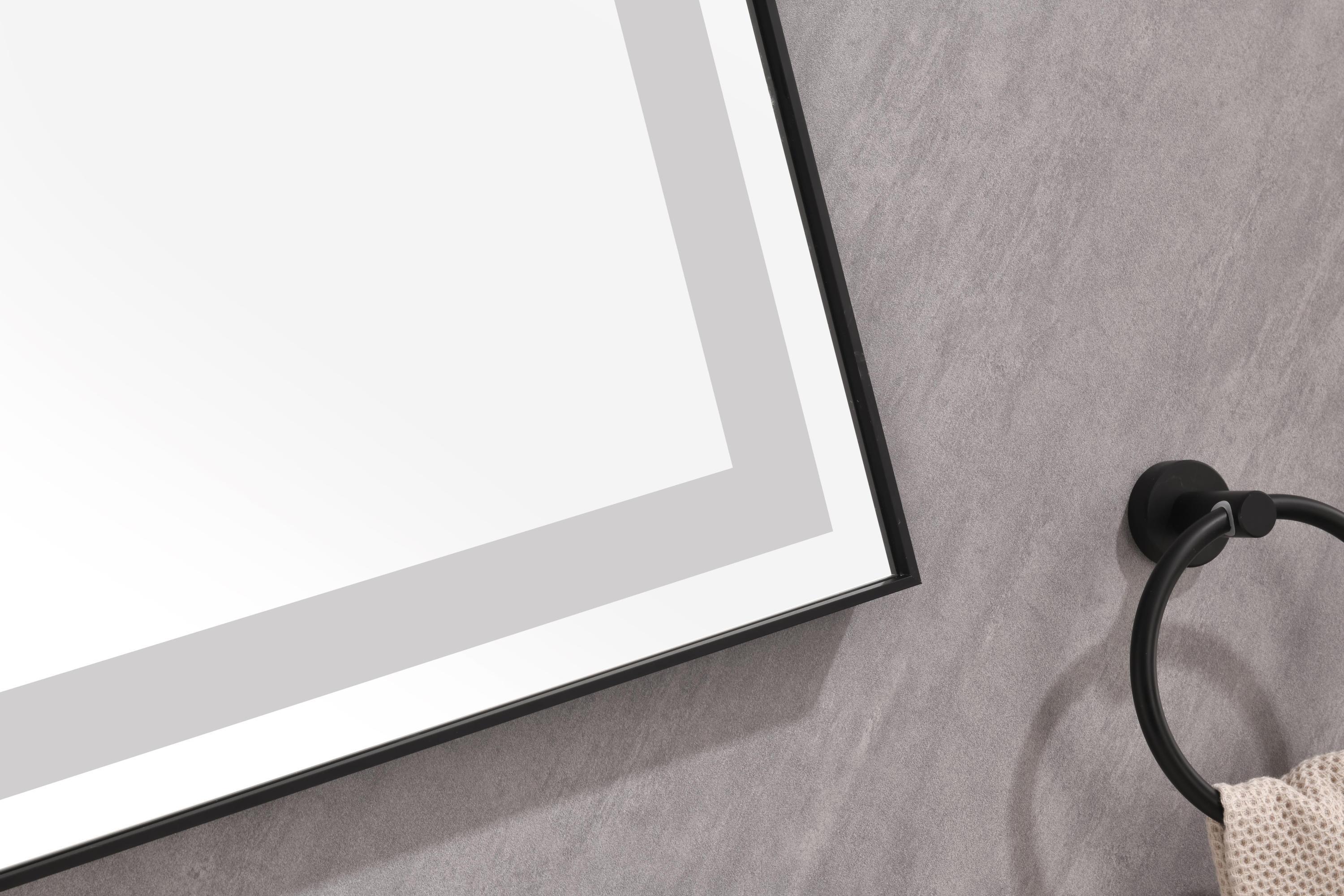 48*36 LED Lighted Bathroom Wall Mounted Mirror with High Lumen+Anti-Fog Separately Control