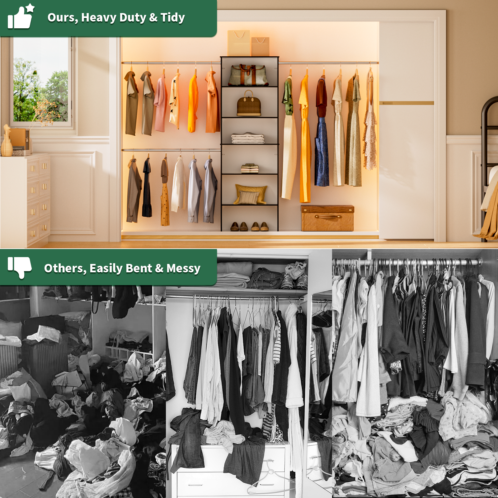25.5 in. Black Walk-in Modular Wood Closet Organizer Tower System with 5-Shelves, Tower Wood Closet System