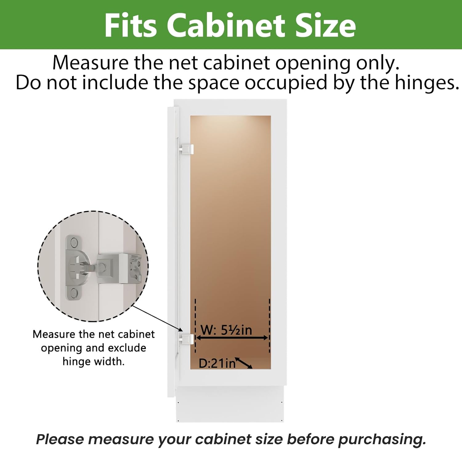 3-Tier Pull Out Cabinet Organizer Spice Rack for Narrow Cabinet 5" W x 20½" D
