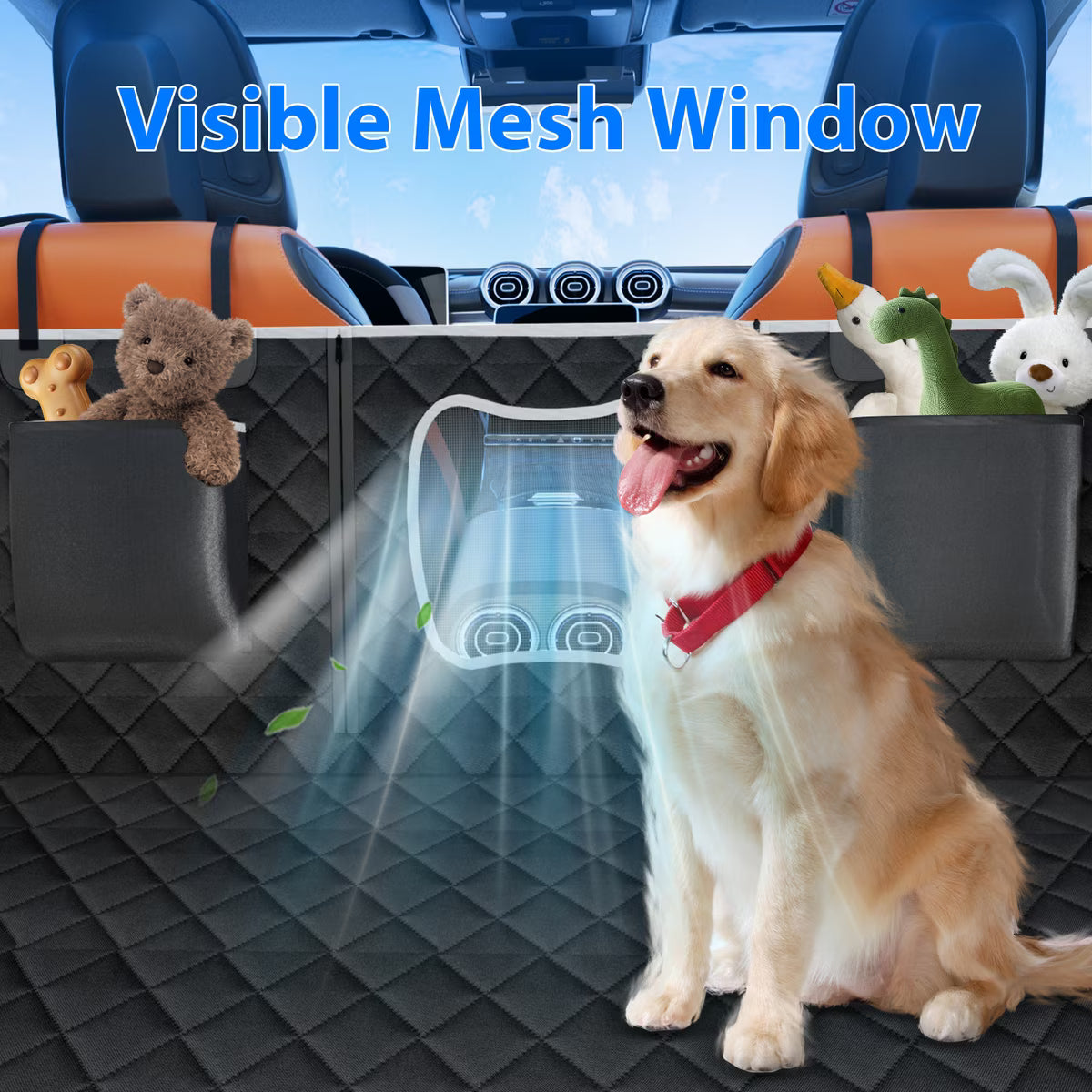Waterproof Hammock Dog Car Back Seat Cover, Grey