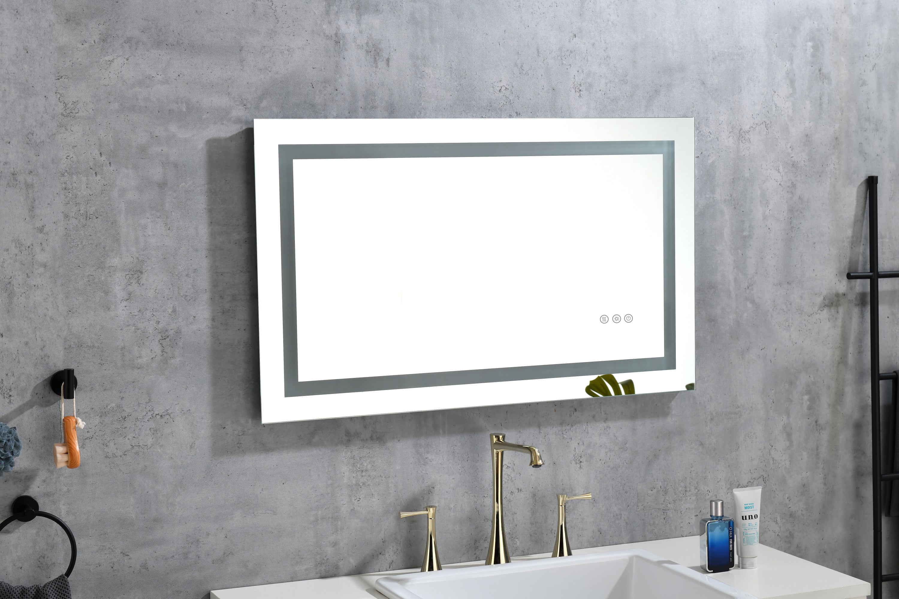 LED Bathroom Mirror  36 "x 30  " with Front and Backlight, Large Dimmable Wall Mirrors with Anti-Fog, Shatter-Proof, Memory, 3 Colors, LED Vanity Mirror