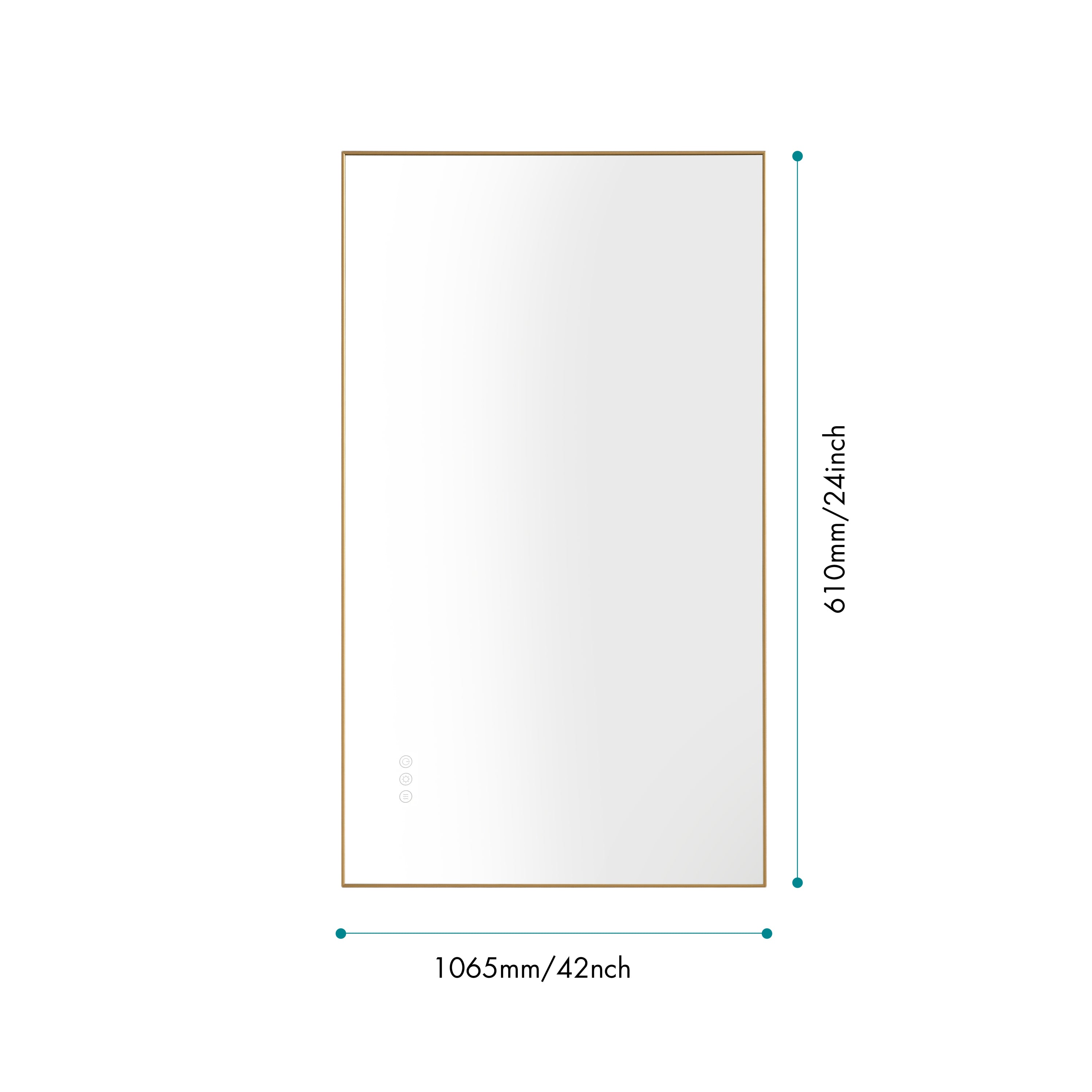 bathroom  led mirror is multi-functional and each function is controlled by a smart touch button.