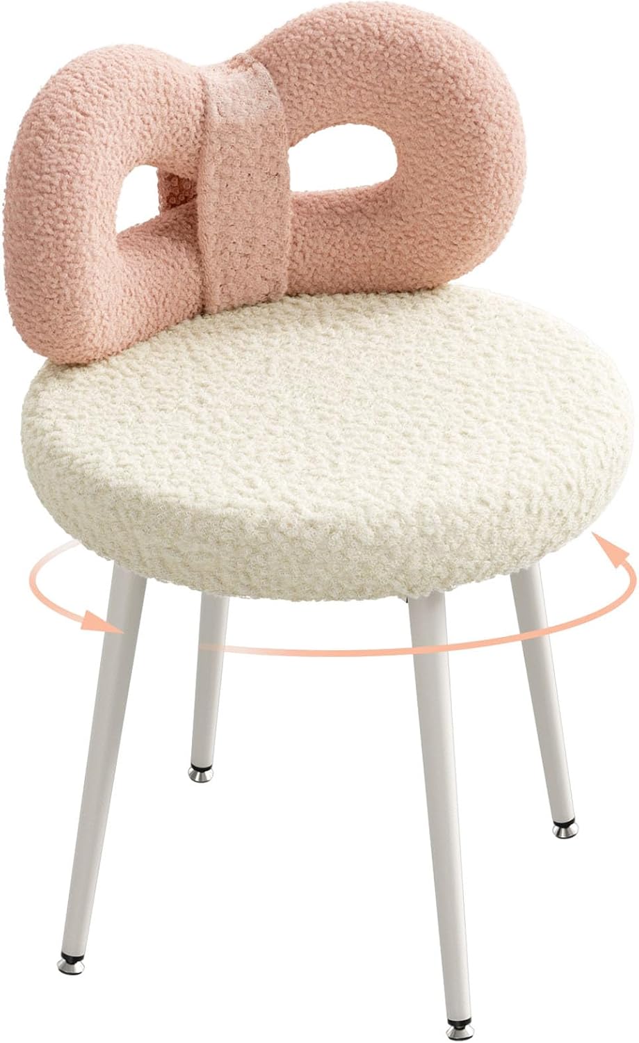 Calenor Pink white rotation vanity chair