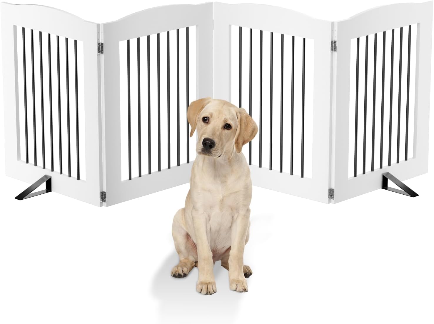 Freestanding Dog Gates,Foldable Dog Fence Indoor Puppy Gate for Stairs,Doorways,Stop Over Fence 24" Height 3 Panels