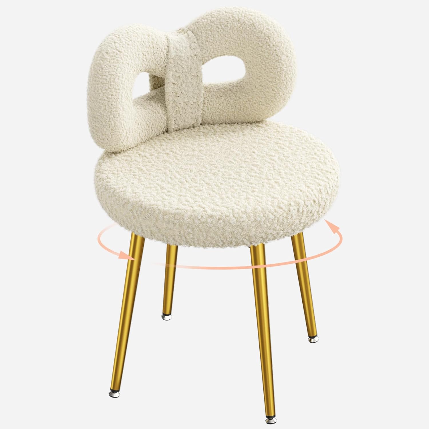 Calenor Pink white rotation vanity chair