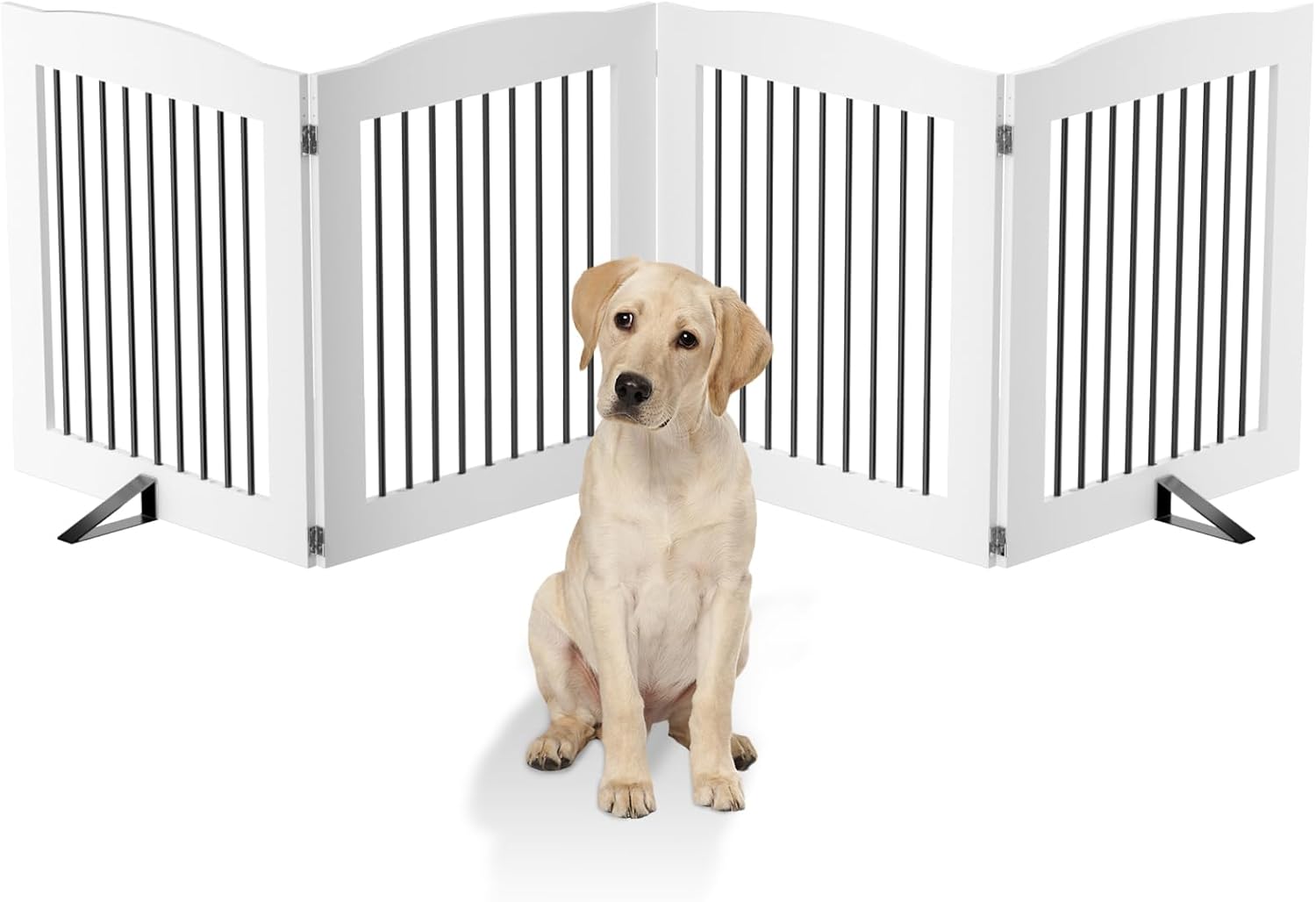 Freestanding Dog Gates,Foldable Dog Fence Indoor Puppy Gate for Stairs,Doorways,Stop Over Fence 24" Height 3 Panels