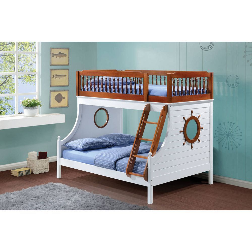 Farah Bunk Bed (Twin/Full) in Oak & White 37600