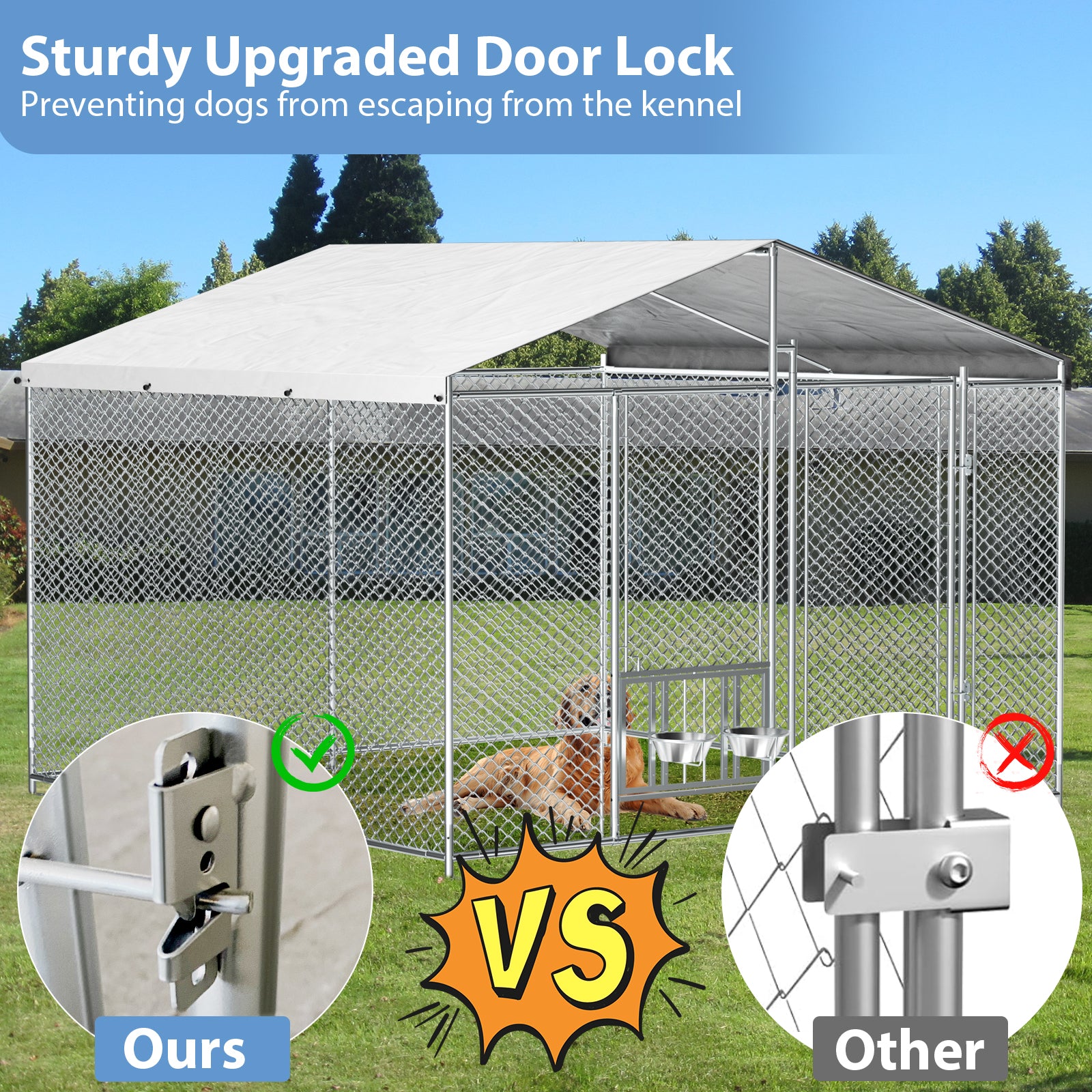 Outside Dog Kennel with Roof