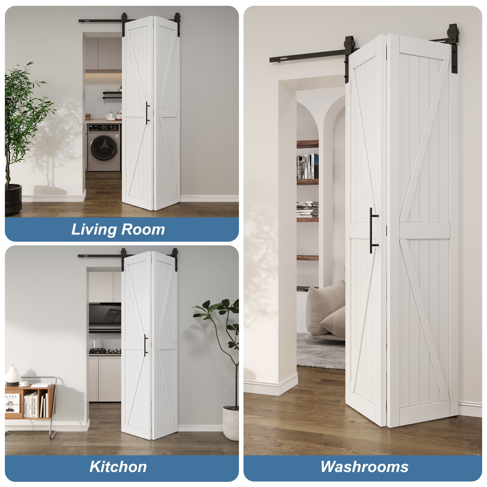 24"x84" Solid Pine Bi-Fold Doors - Pre-Assembled Heavy Duty