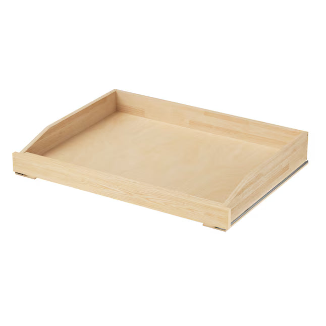 Wooden Pull-Out Cabinet Shelf Organizer with Soft Close Cabinet Drawers Slide Out for Kitchen Base Cabinet