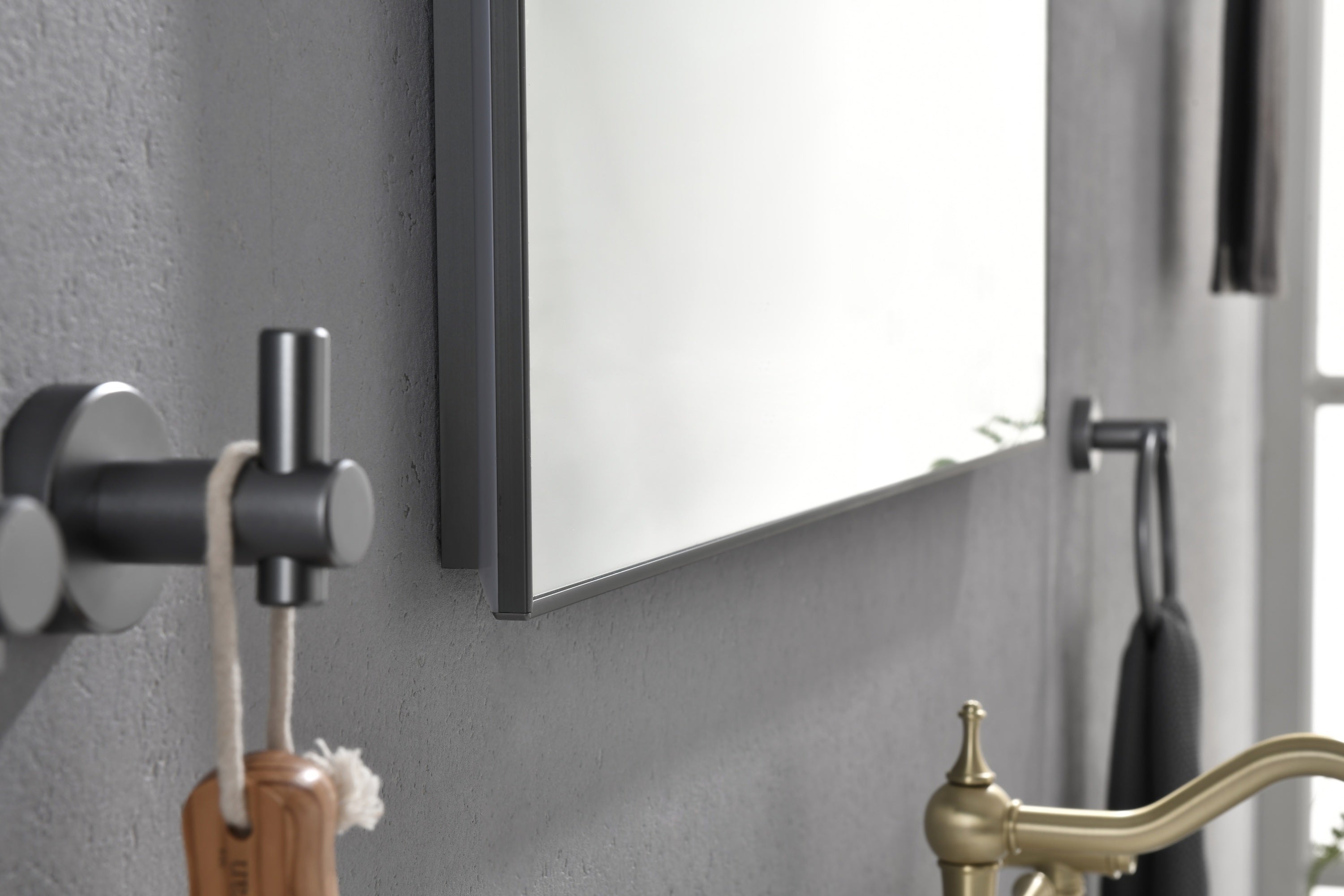 Super Bright Led Bathroom Mirror with Lights,Metal Frame Mirror Wall Mounted Lighted Vanity Mirrors Dimmable Led Mirror for Makeup,Horizontal or vertical/GunGray Metal