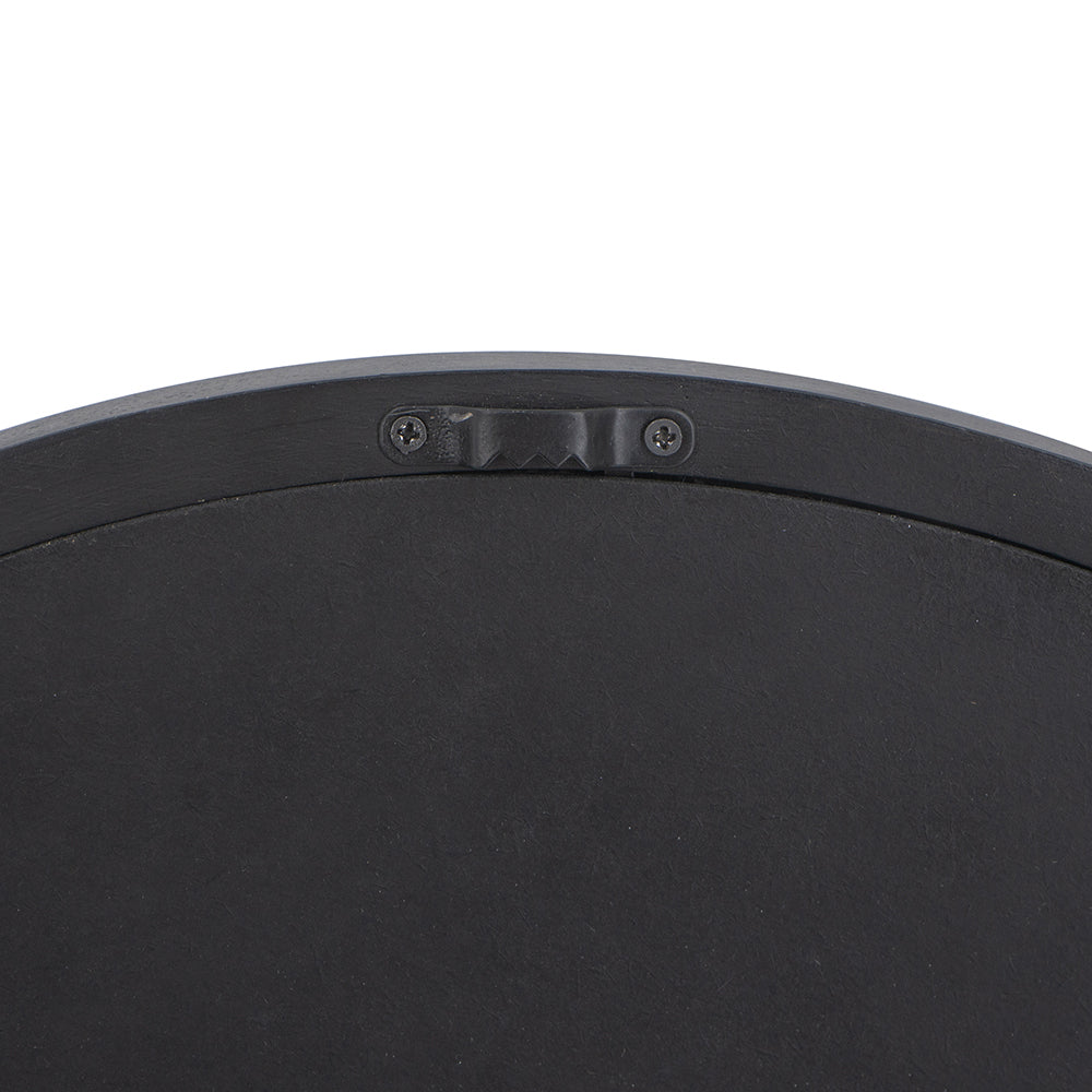 20" x 20" Circle Wall Mirror with Wooden Frame and Black Finish, Wall Mirror for Living Room, Dining Room, Foyer, Bathroom, Office