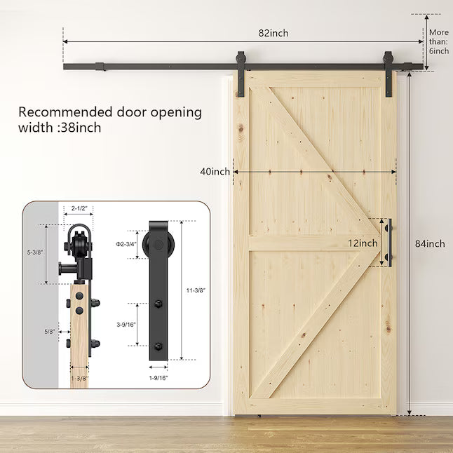 Sliding Barn Doors withHardware Kit Wood Unfinished Solid Pine Barn Doors with Track Kit