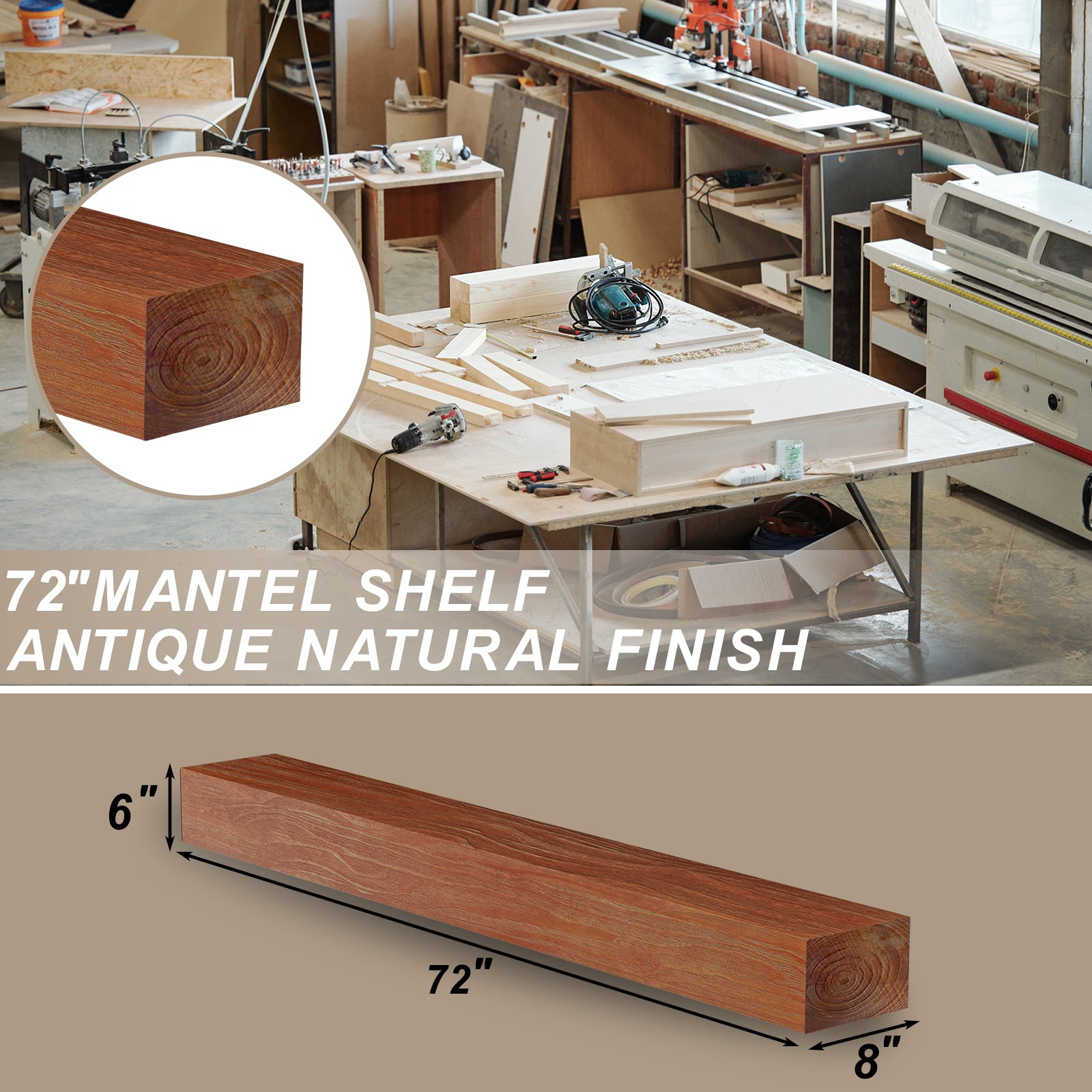 Donnan Solid Pine Wood Mantel