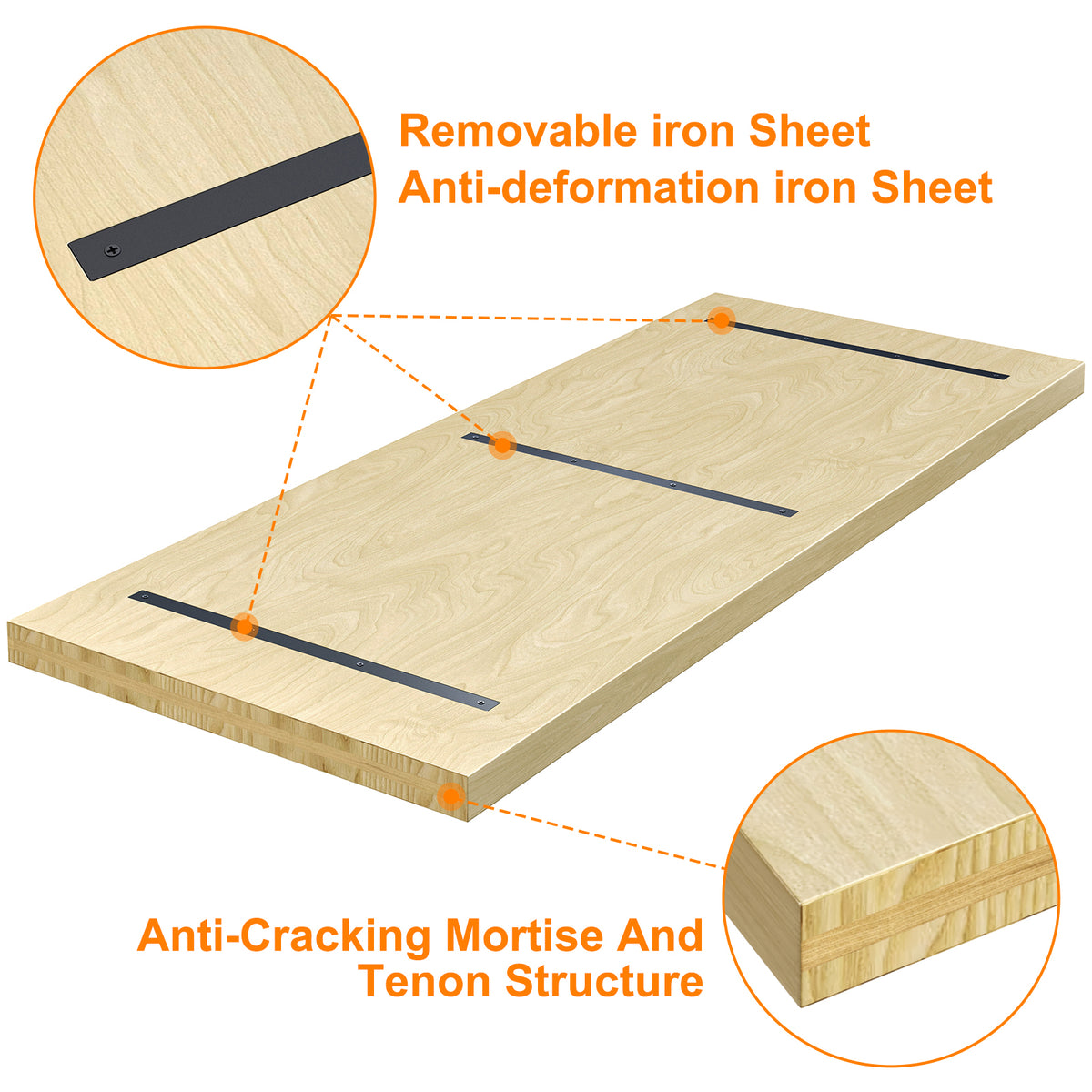 Solid Wood Rectangular Table Top