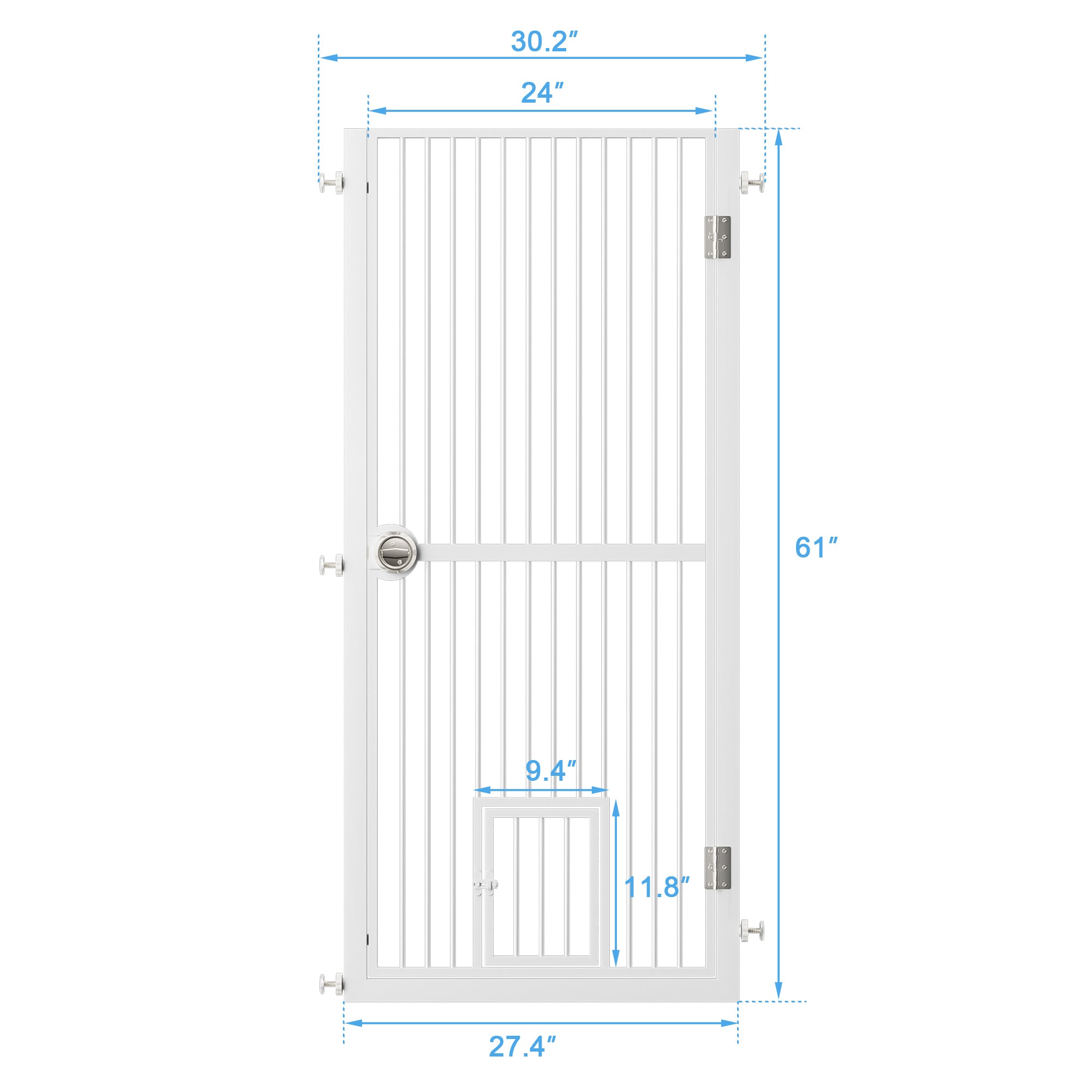 Extra Tall Pet Gate for Doorway, Adjustable Pressure Mounted Pet Gate with Door