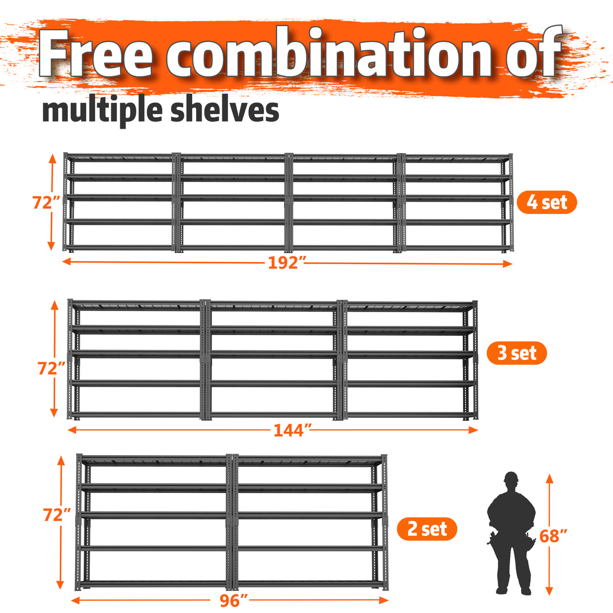 TW Adjustable Heavy Duty Metal Shelving Unit