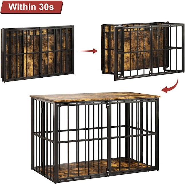 40 inch Dog Crate Furniture Foldable No Assembly Dog Kennel Indoor Dog Crates for Medium Dogs 26-40 lb Decorative Side End Table