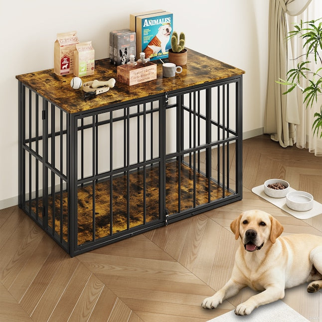 40 inch Dog Crate Furniture Foldable No Assembly Dog Kennel Indoor Dog Crates for Medium Dogs 26-40 lb Decorative Side End Table