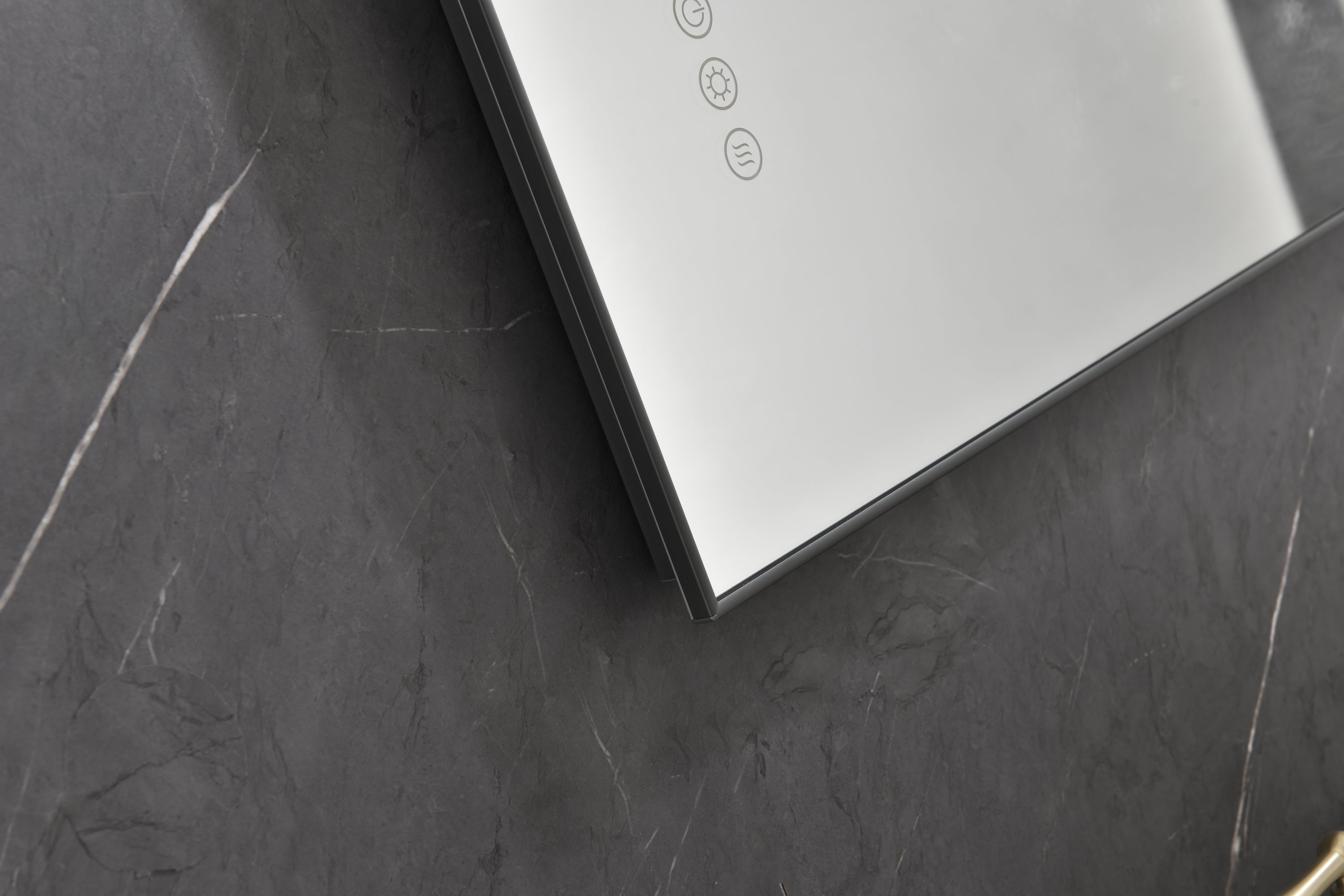 Super Bright Led Bathroom Mirror with Lights,Metal Frame Mirror Wall Mounted Lighted Vanity Mirrors for Wall,Anti Fog Dimmable Led Mirror for Makeup,Vertical/horizontalGunGray Metal