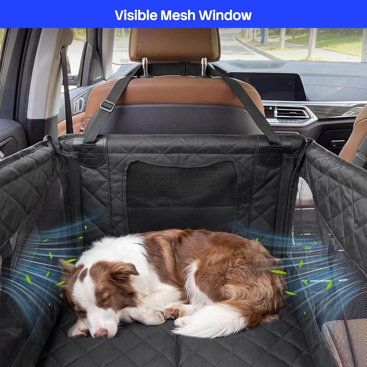 Black Dog Car Seat Extender, Hard Bottom Dog Hammock for Cars,SUV Medium