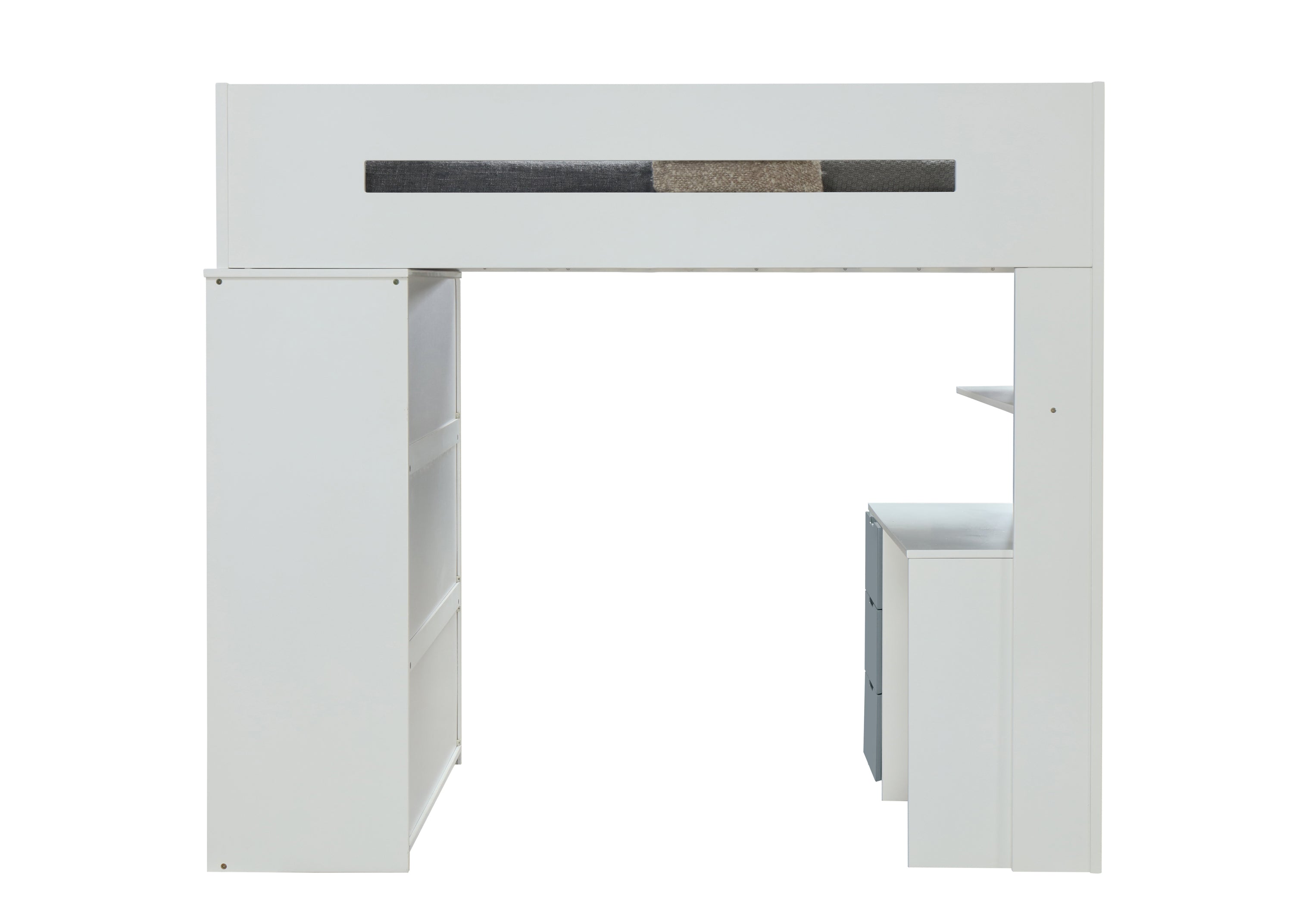 Nerice Loft Bed in White & Gray 38050