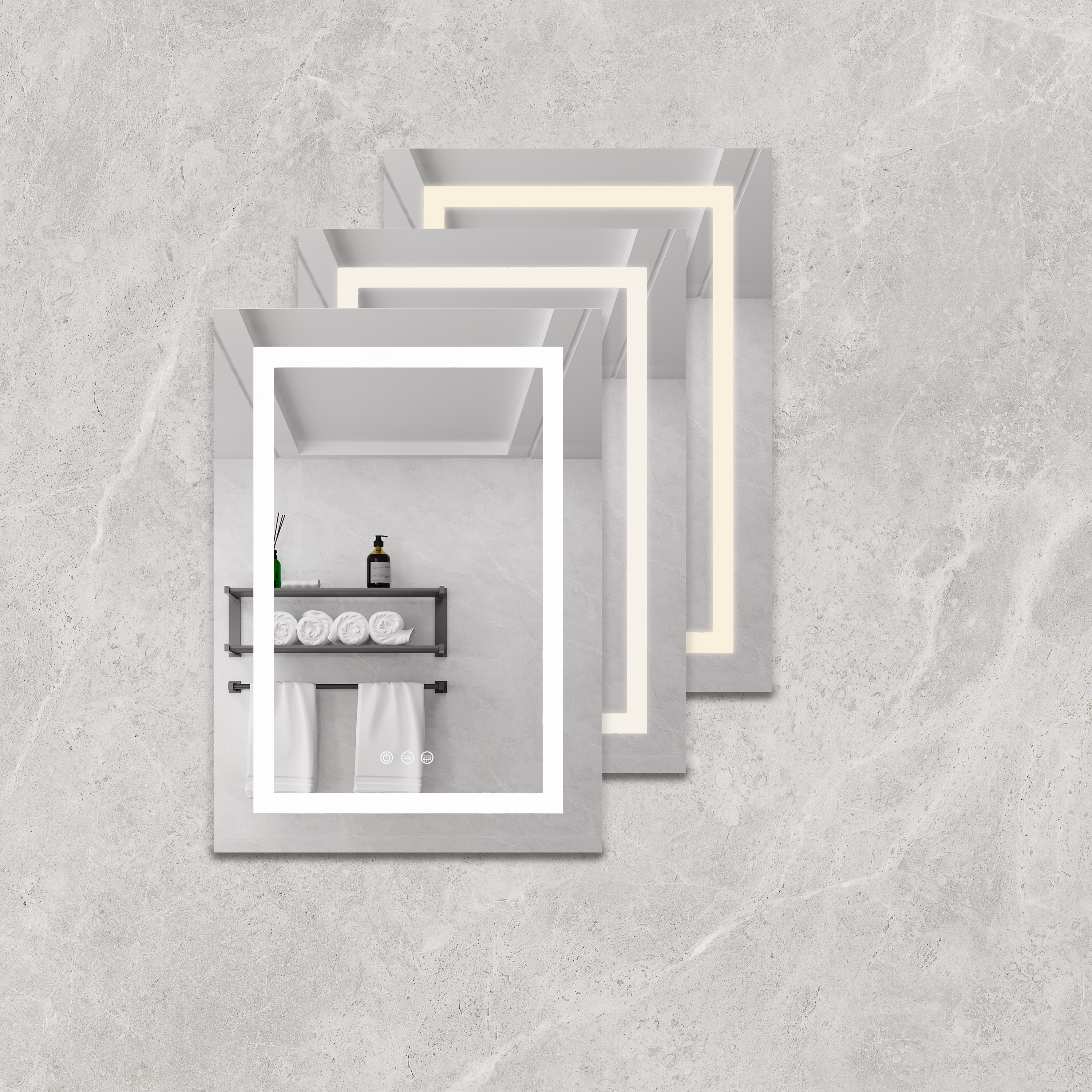 20 X 28 inch Bathroom Medicine Cabinet with Mirror Wall Mounted LED Bathroom Mirror Cabinet with Lights, Anti-Fog, Waterproof, Dimmable,3000K~6000K, Single Door,Touch Swich, Storage Shelves