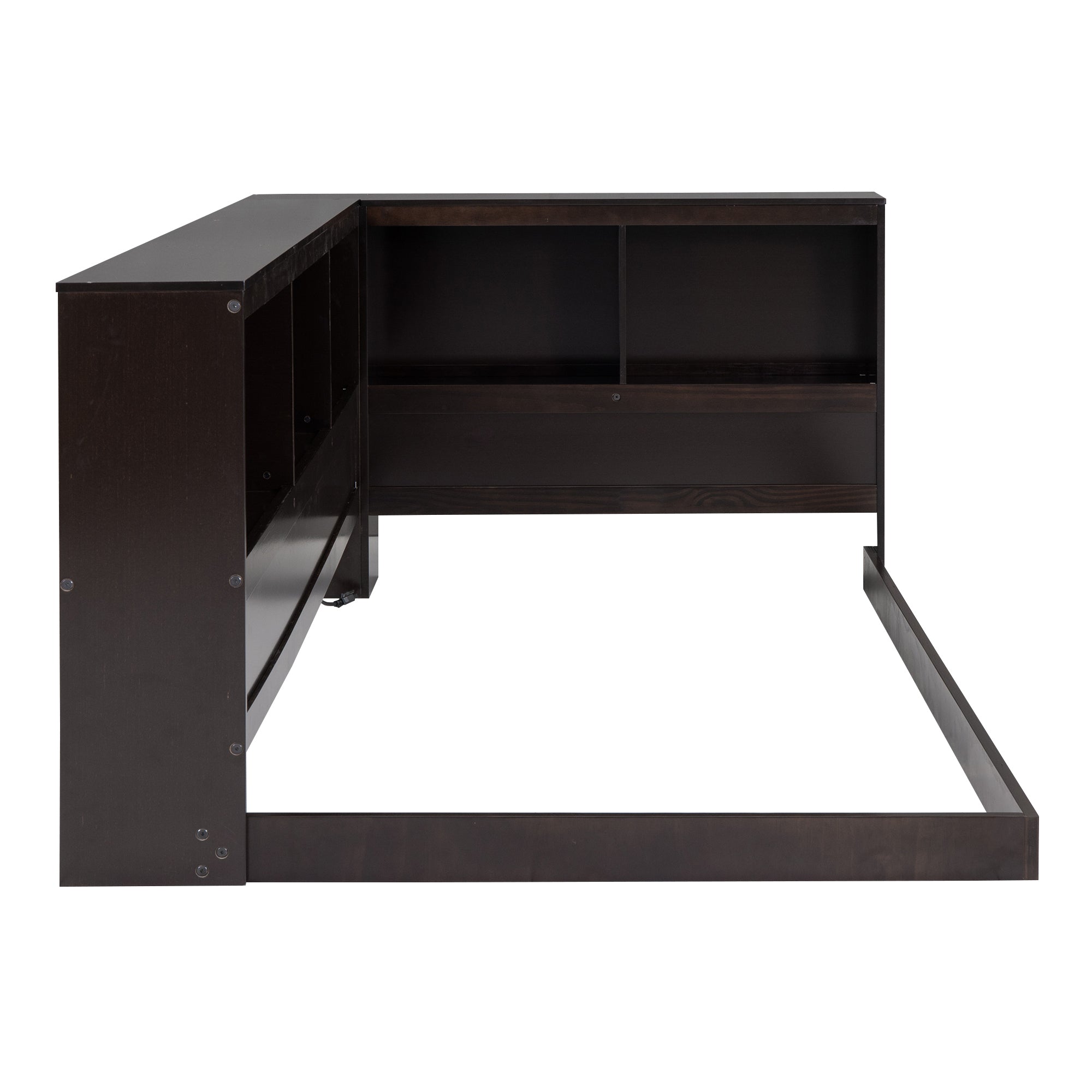 Wood Twin Size Daybed with Storage Cabinets and USB Ports, Espresso