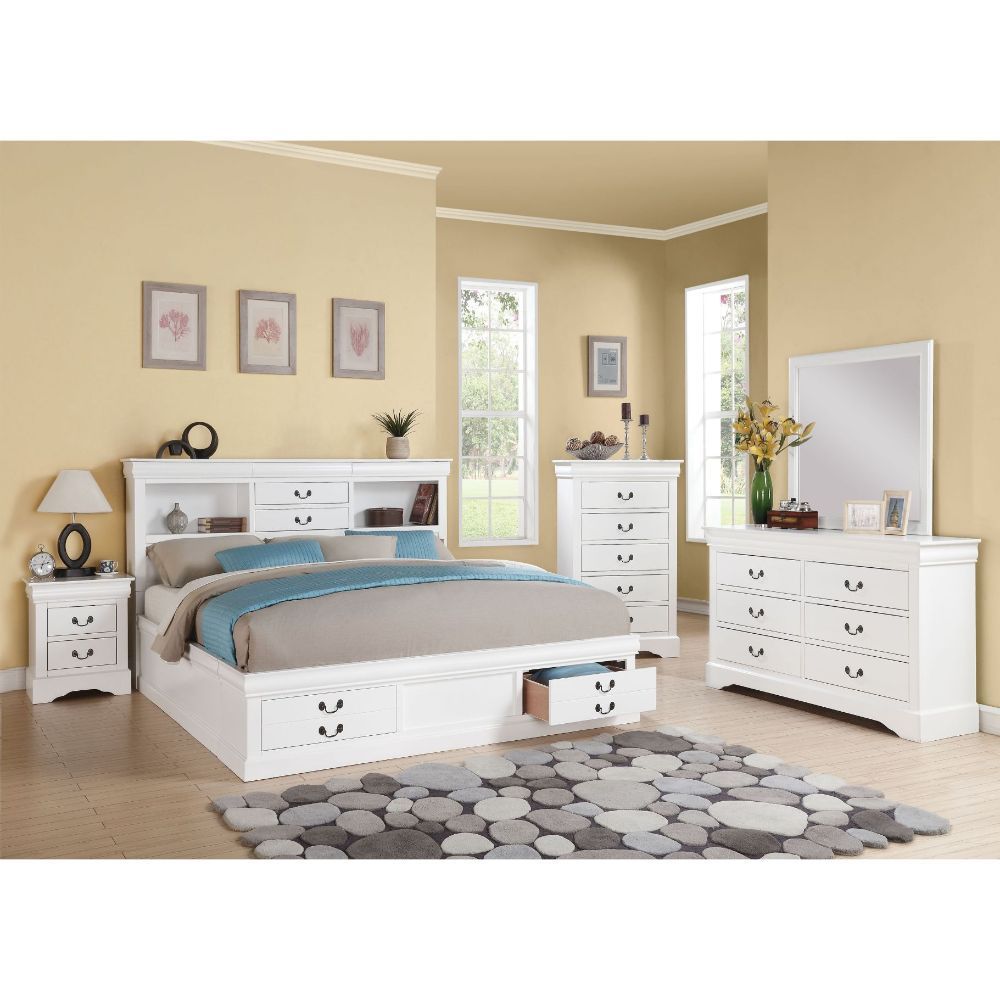 Louis Philippe III Queen Bed in White 24490Q