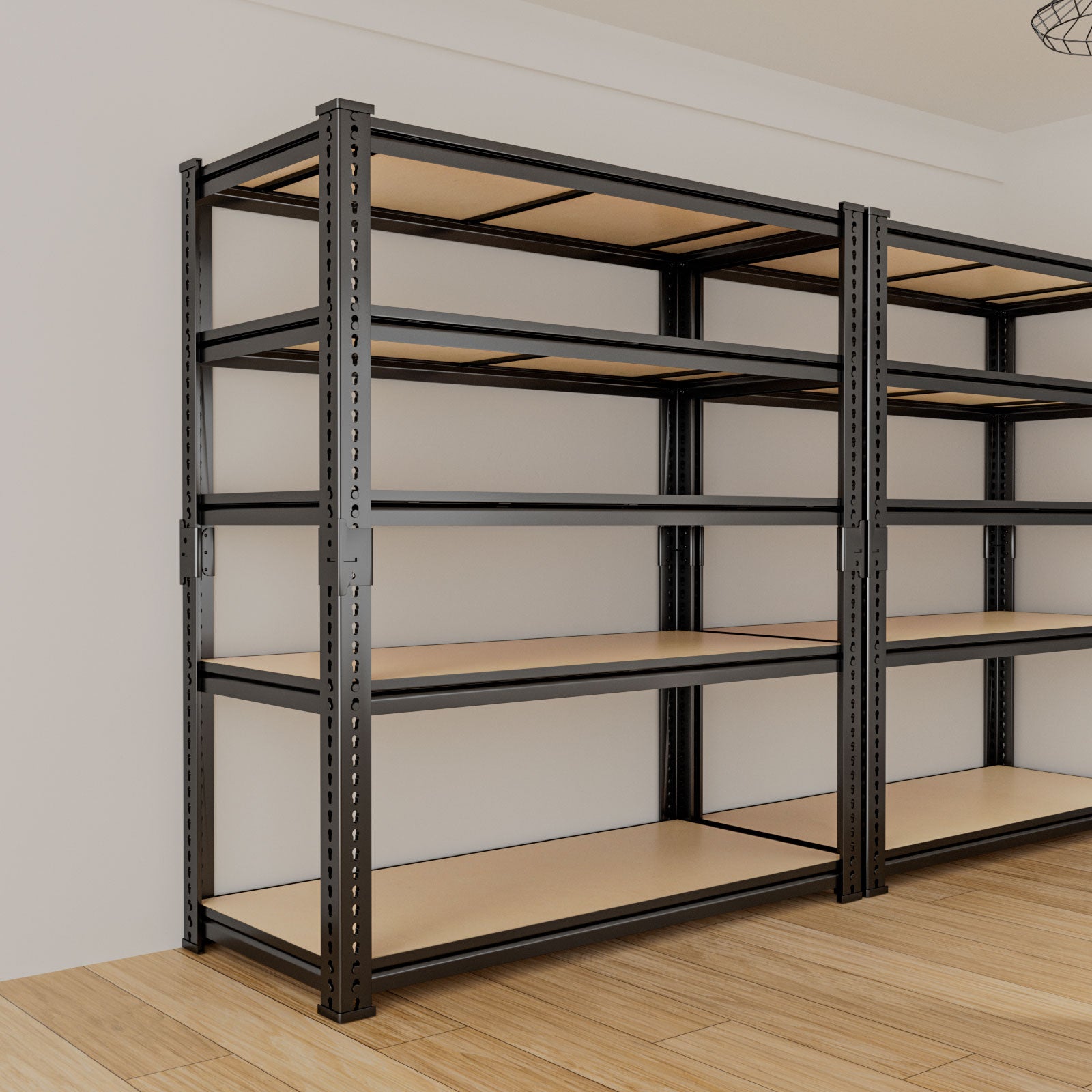 5-Tier MDF Adjustable Storage Shelves , Heavy Duty Garage Storage Shelving Unit, Metal Shelves