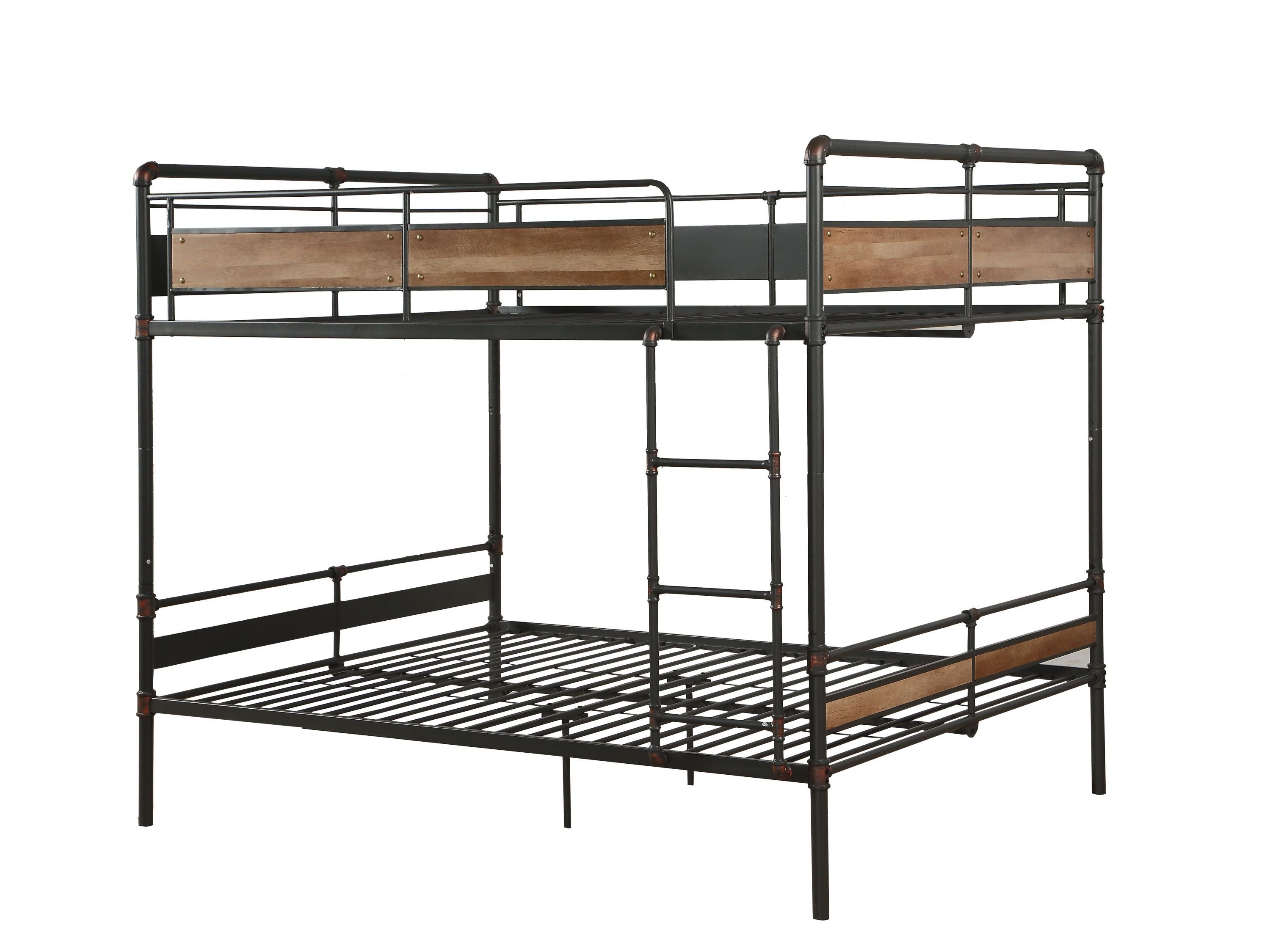 Brantley II Bunk Bed (Queen/Queen) in Sandy Black & Dark Bronze Hand-Brushed 37730