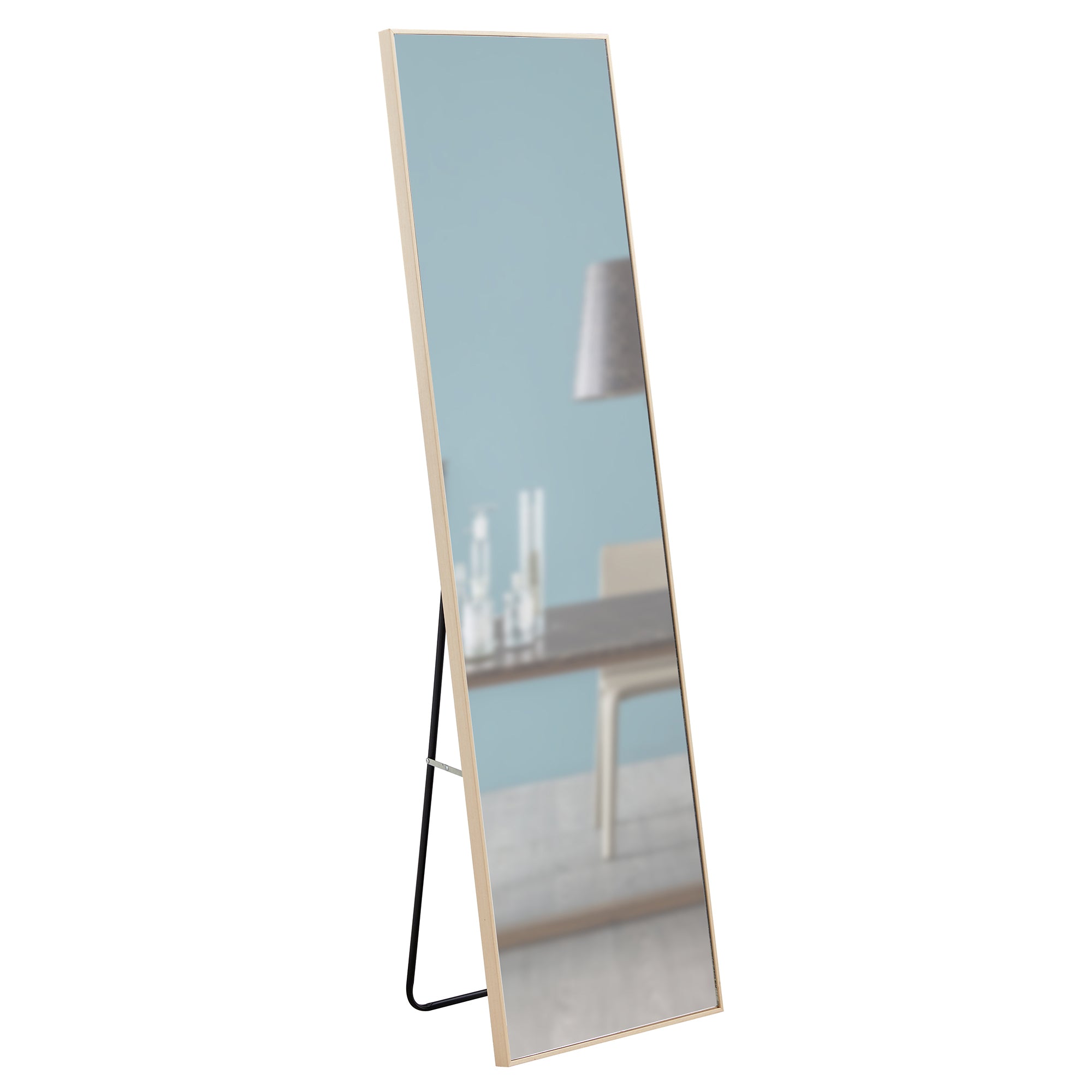 Oak solid wood frame full length mirror, dressing mirror, bedroom entrance, decorative mirror, clothing store, and floor mounted mirror. 60" *17.3"