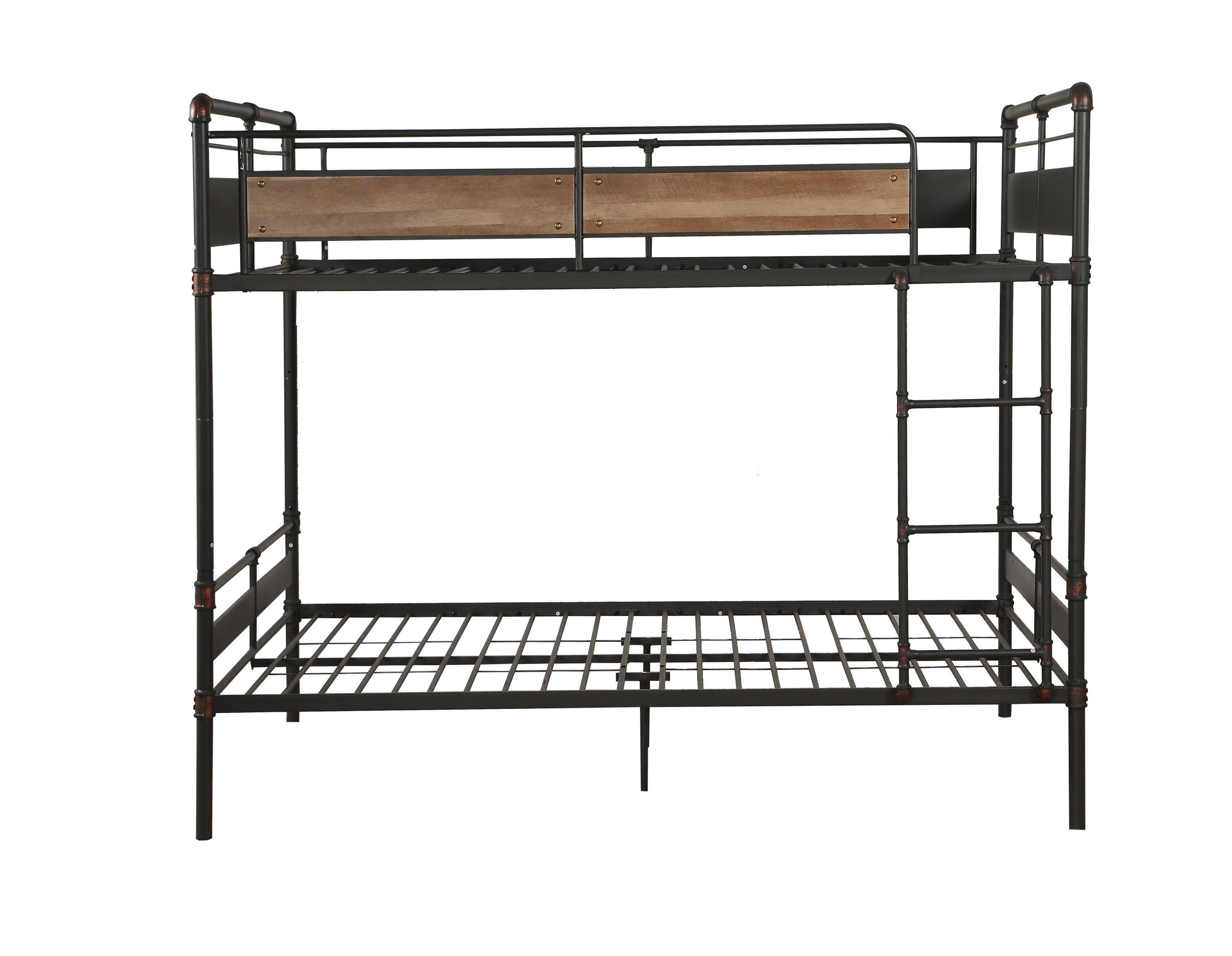 Brantley II Bunk Bed (Queen/Queen) in Sandy Black & Dark Bronze Hand-Brushed 37730
