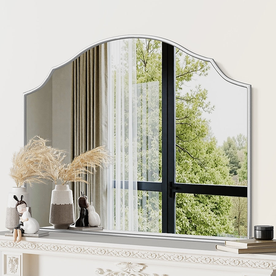 Arched Wall Mounted Vanity Mirror Anti-Rust Aluminum Frame Shatterproof Glass