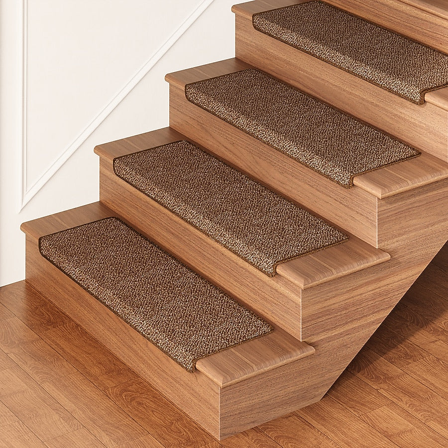 14 Pack Non Slip Stair Treads Cushioned Linen Rugs for Stairs Soft Durable Protection for Safe Slip-Free Steps