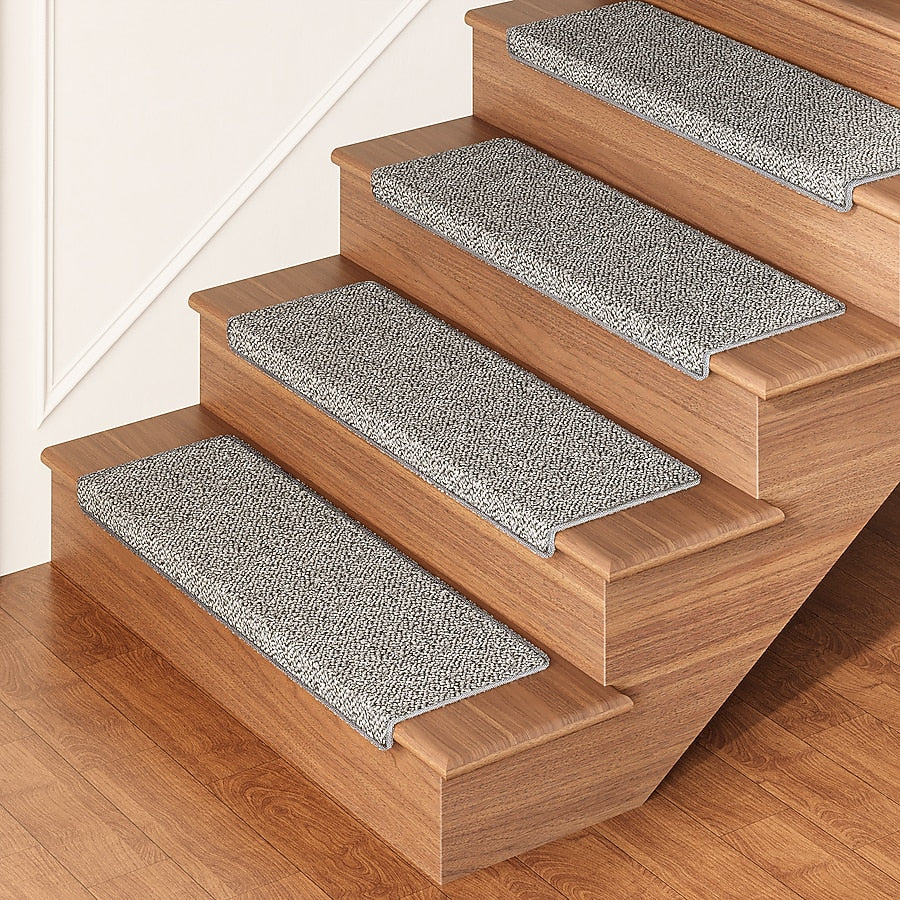 14 Pack Non Slip Stair Treads Cushioned Linen Rugs for Stairs Soft Durable Protection for Safe Slip-Free Steps