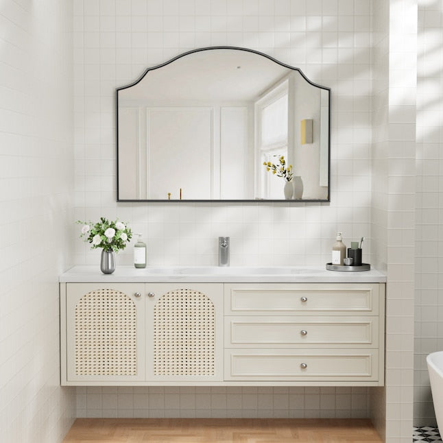 Arched Wall Mounted Vanity Mirror Anti-Rust Aluminum Frame Shatterproof Glass