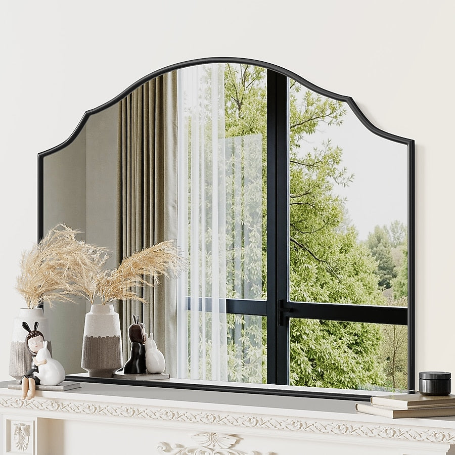 Arched Wall Mounted Vanity Mirror Anti-Rust Aluminum Frame Shatterproof Glass