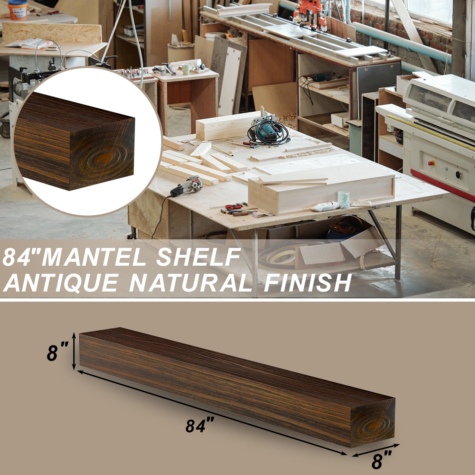 Donnan Solid Pine Wood Mantel