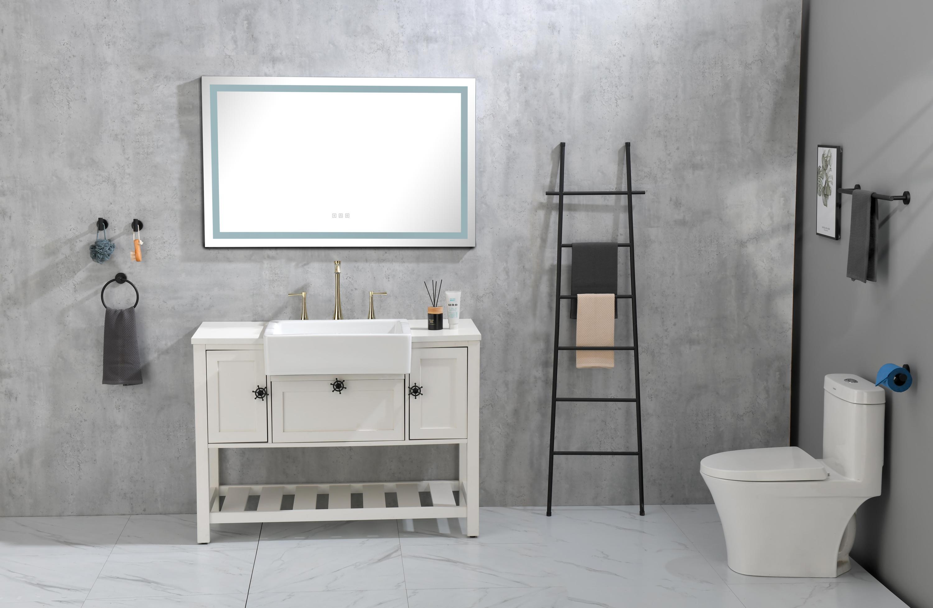 LED Bathroom Mirror  48 "x  36 " with Front and Backlight, Large Dimmable Wall Mirrors with Anti-Fog, Shatter-Proof, Memory, 3Colors, LED Vanity Mirror