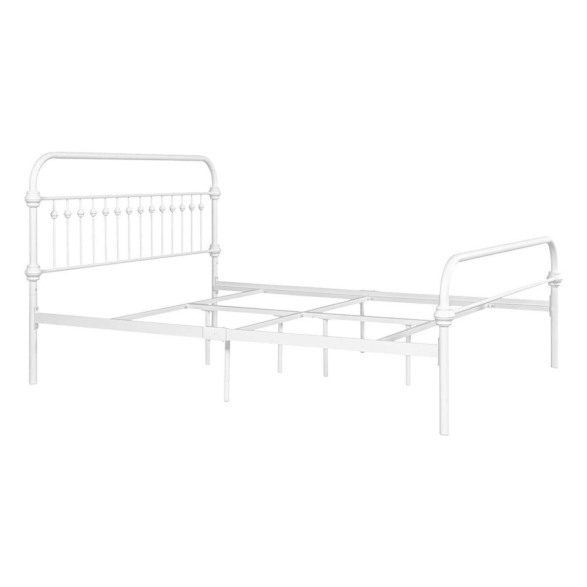 86.4" L X 59.6" W X 44"H Metal Bed Frame Queen Size Standerd Bed Frame - WHITE